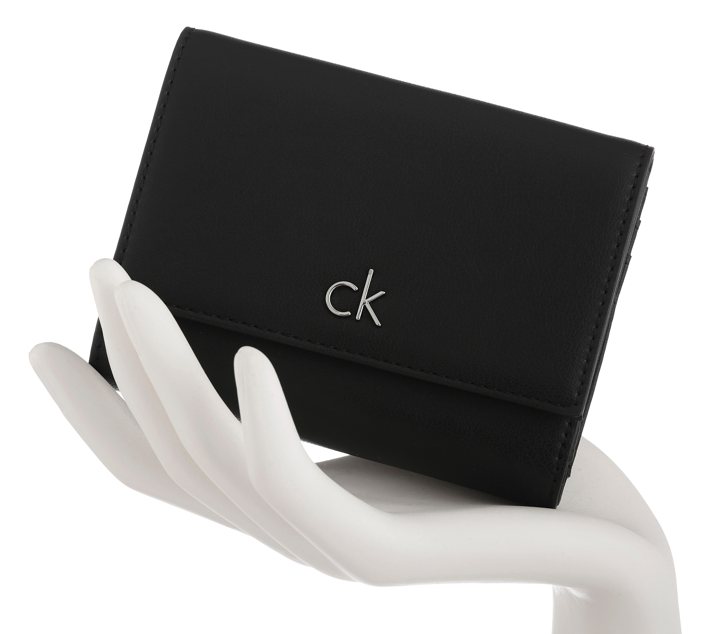 Calvin Klein Geldbörse "CK RE-LOCK MEDIUM TRIFOLD", Damen Portemonnaie, Gel günstig online kaufen