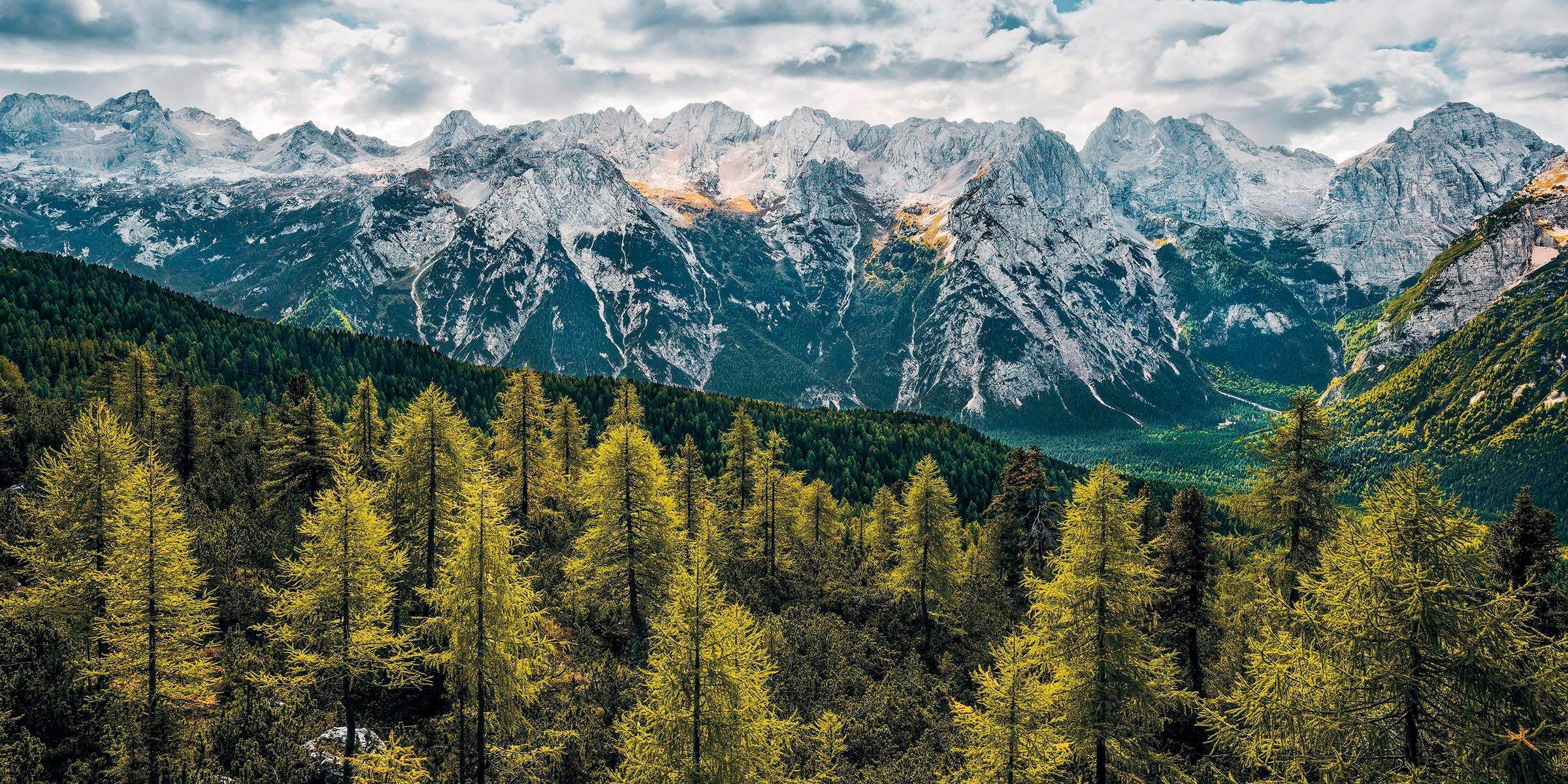 Komar Vliestapete "Digitaldruck Vlies - Wild Dolomites - Größe 200 x 100 cm", bedruckt, Wohnzimmer, Schlafzimmer