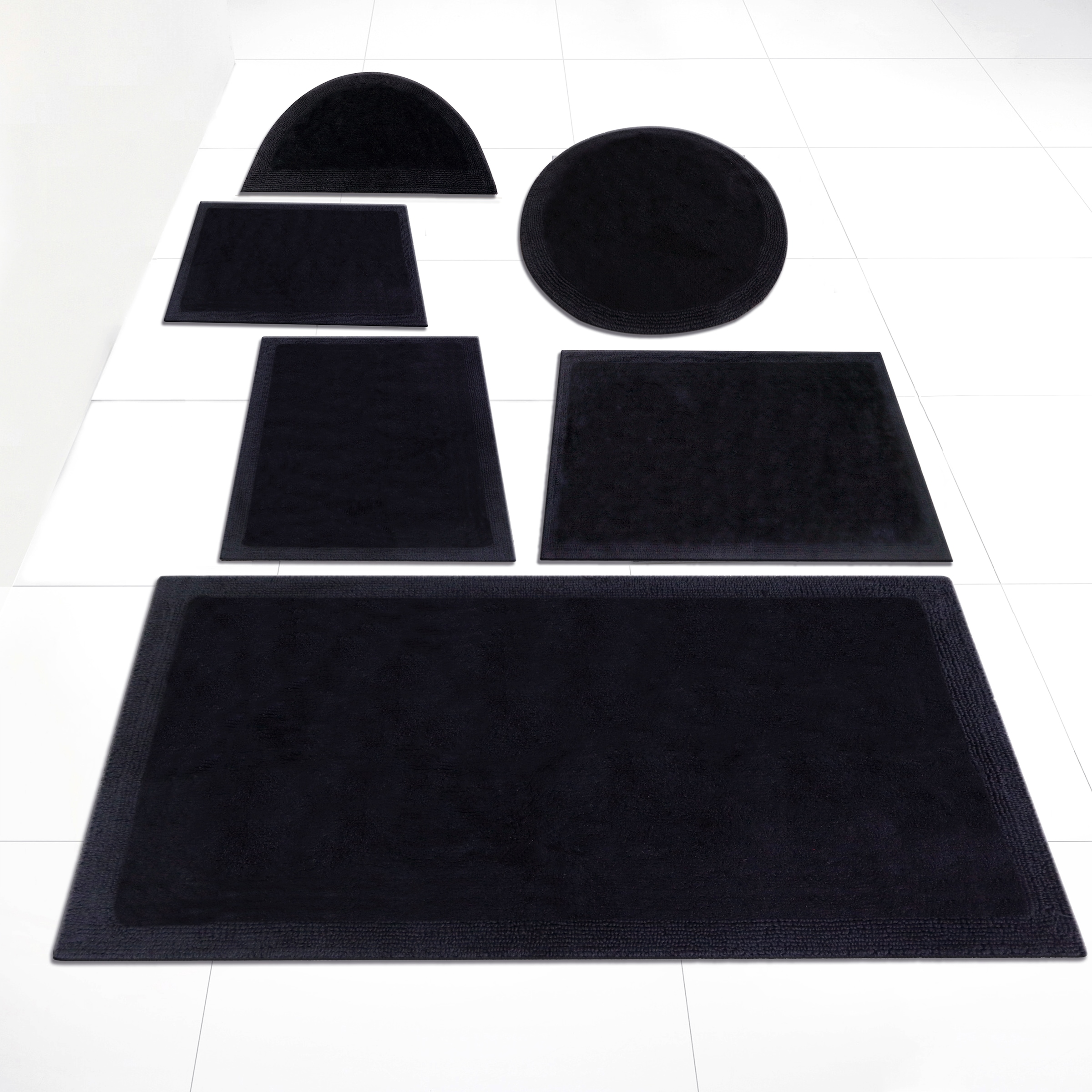 OTTO home Badematte »Kapra 1, Badvorleger, Badezimmer Teppich« Höhe 14 mm beidseitig nutzbar | fußbodenheizungsgeeignet | strapazierfähig mit Bordüre, Badteppich, Badematte, Baumwolle