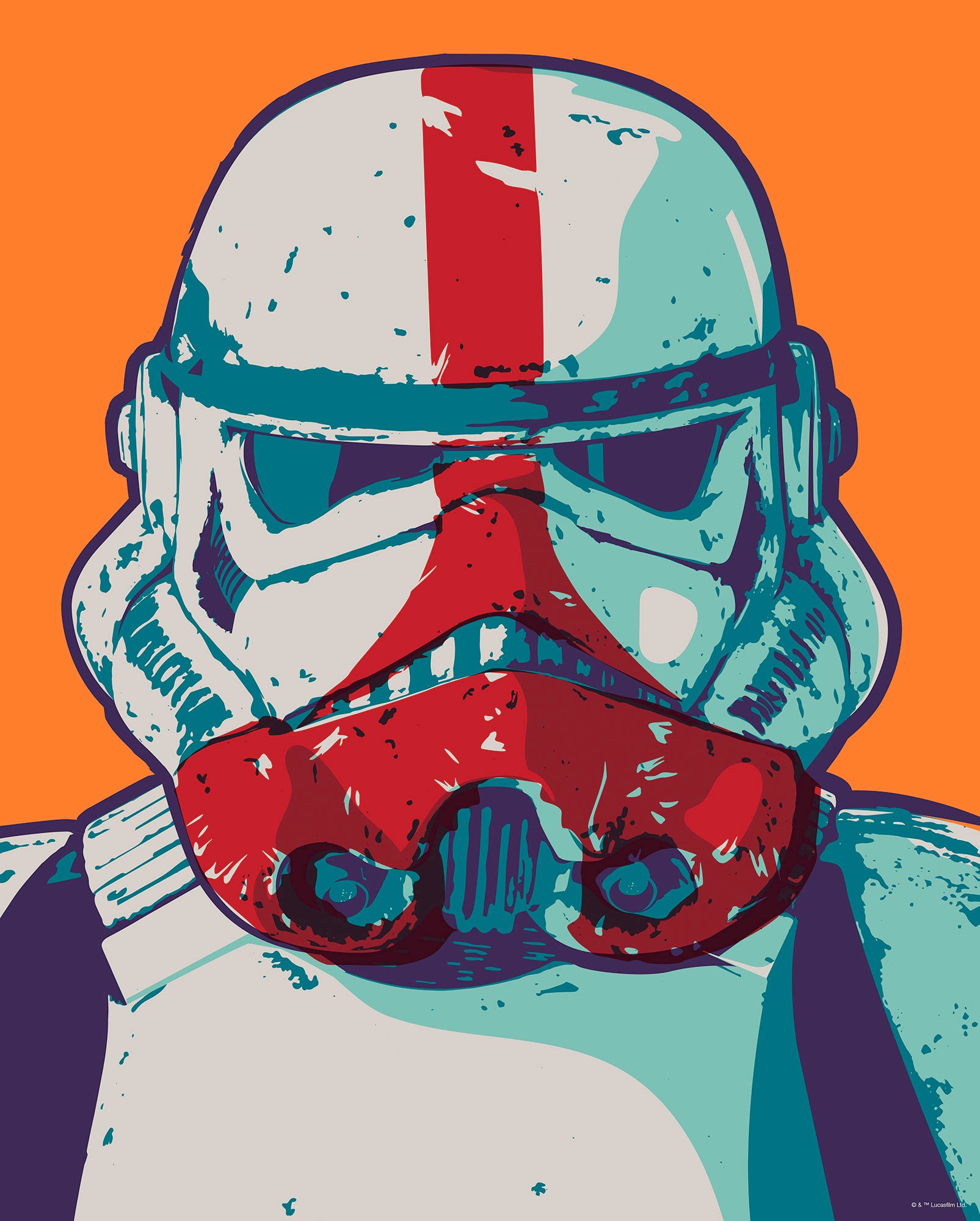 Komar Bild »Mandalorian Pop Art Stormtrooper«, Disney-Star Wars, (1 St.), Wandbild zur Dekoration im Kinderzimmer - ohne Rahmen