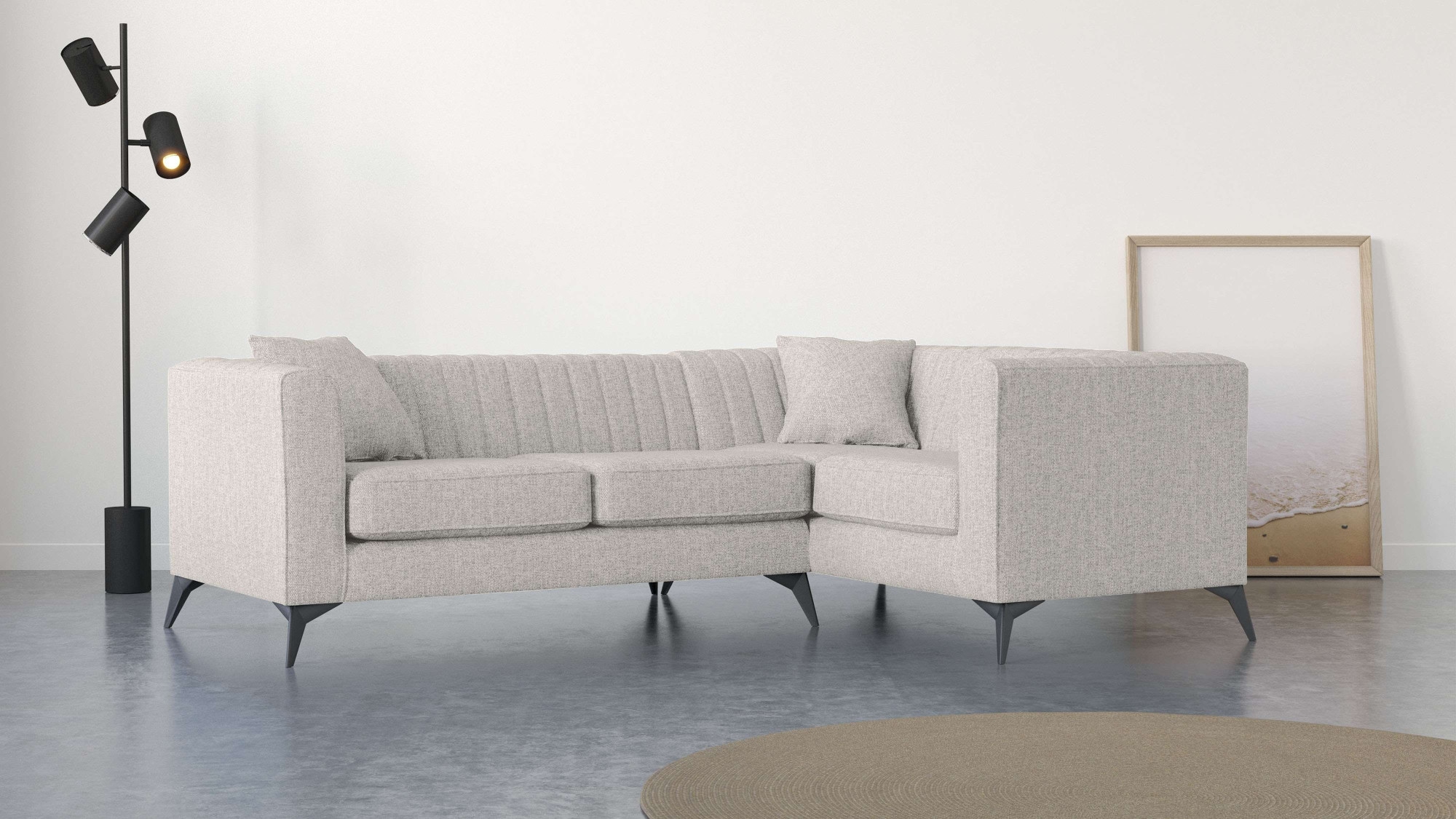 Places of Style Ecksofa "MATTHEW L-Form ideal für kleine Räume, Maße B/T/H: günstig online kaufen
