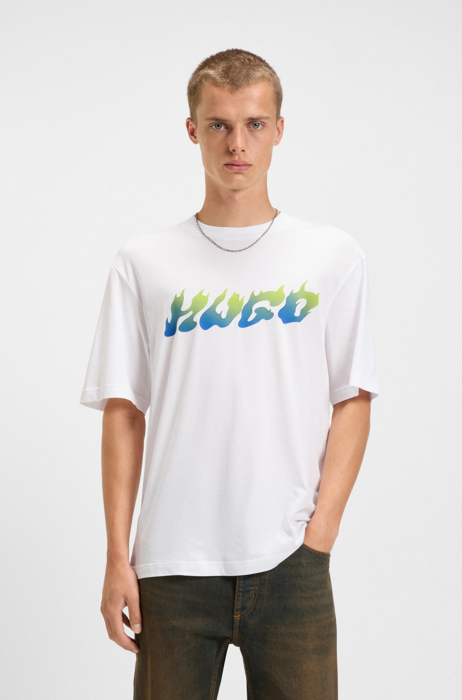 HUGO T-Shirt "Napolux" Rundhalsausschnitt, regular fit, Logodruck