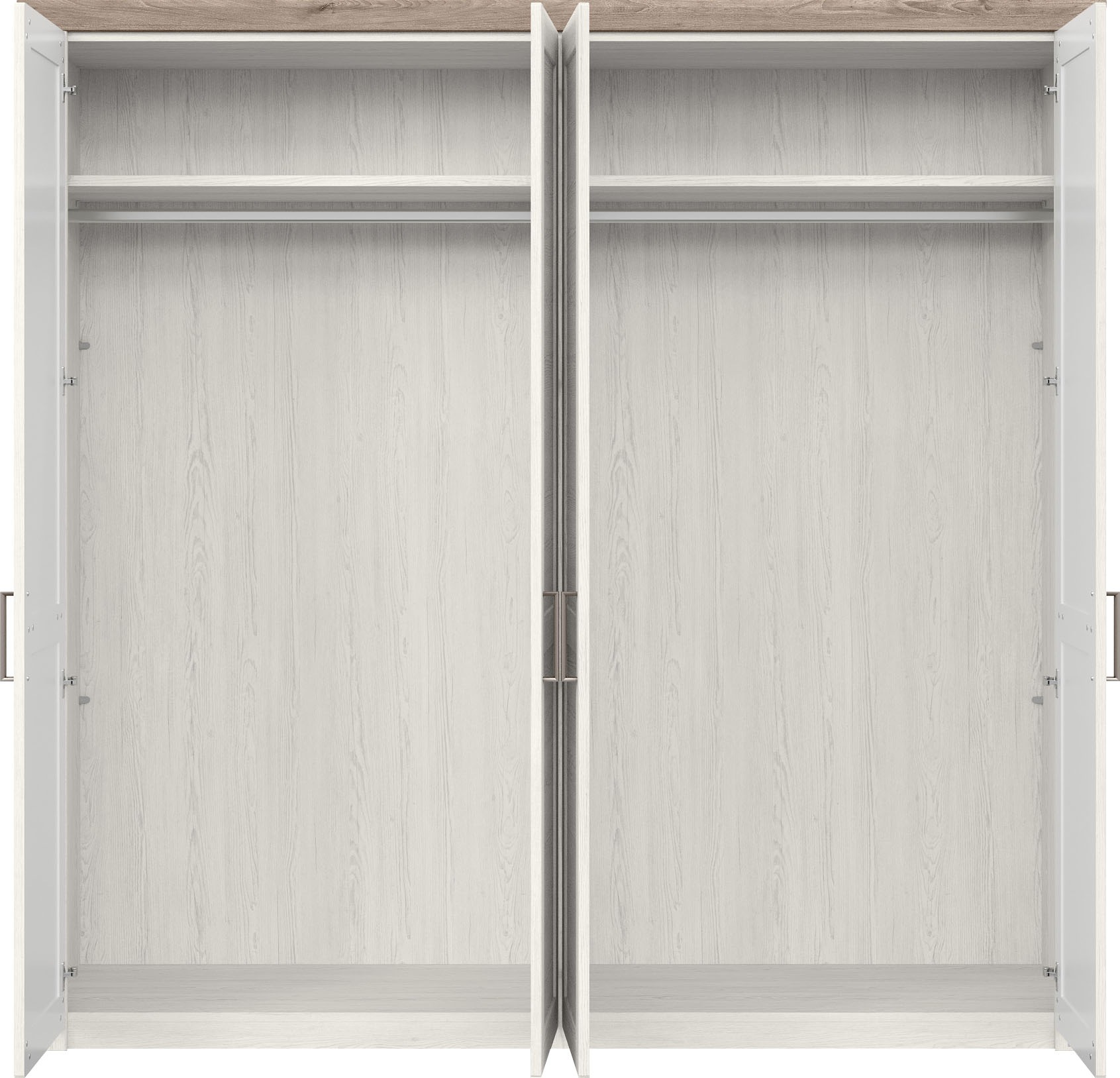 set one by Musterring Kleiderschrank »York Schlafen«, (1 St.), mit Holztüren und Kranz in Eiche, versch. Breiten, Höhe 207 x T60cm