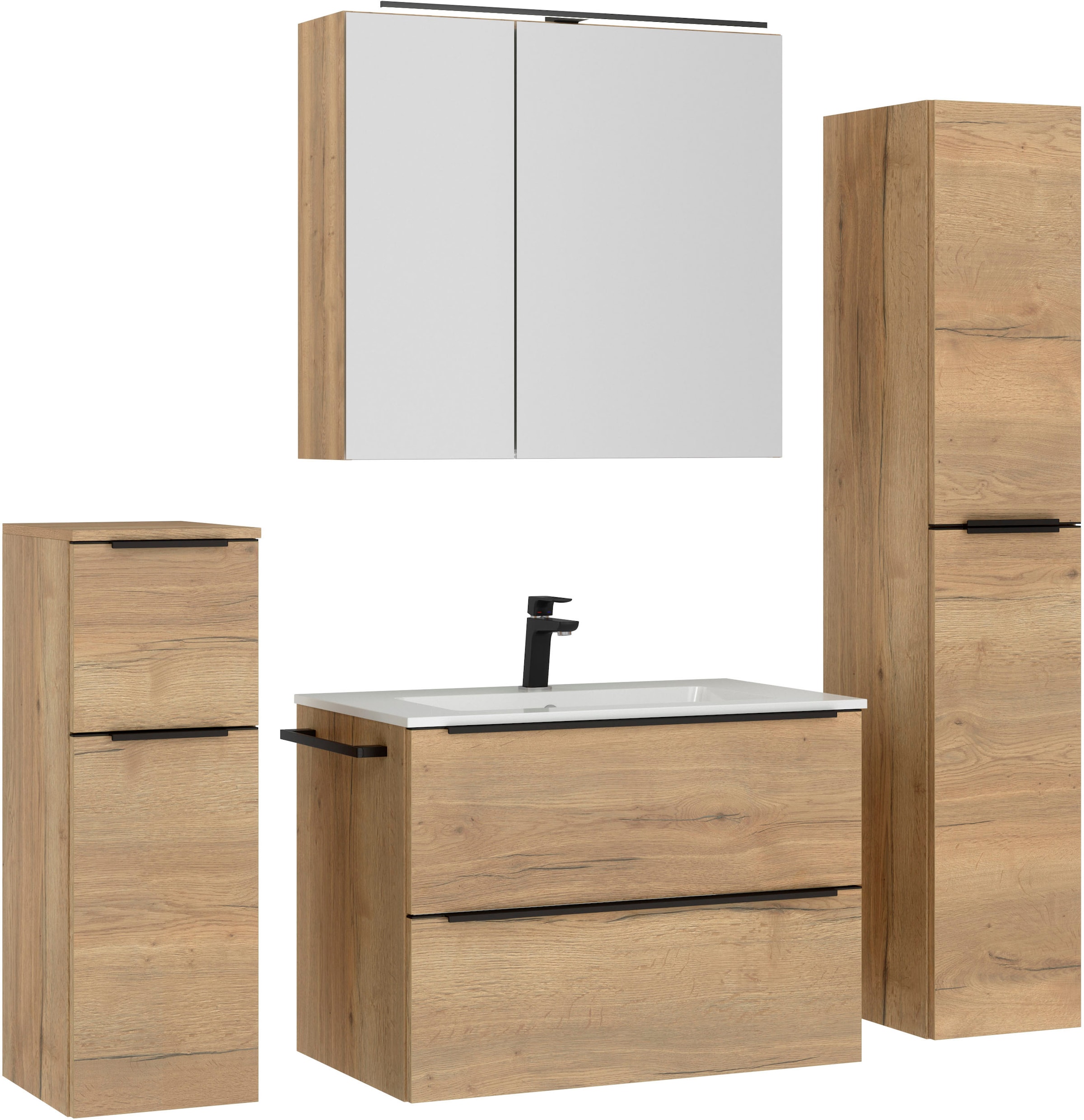 nobilia Badmöbel-Set "Levere" vormontiert, mit Soft-Close, 4 Stk. tlg. günstig online kaufen