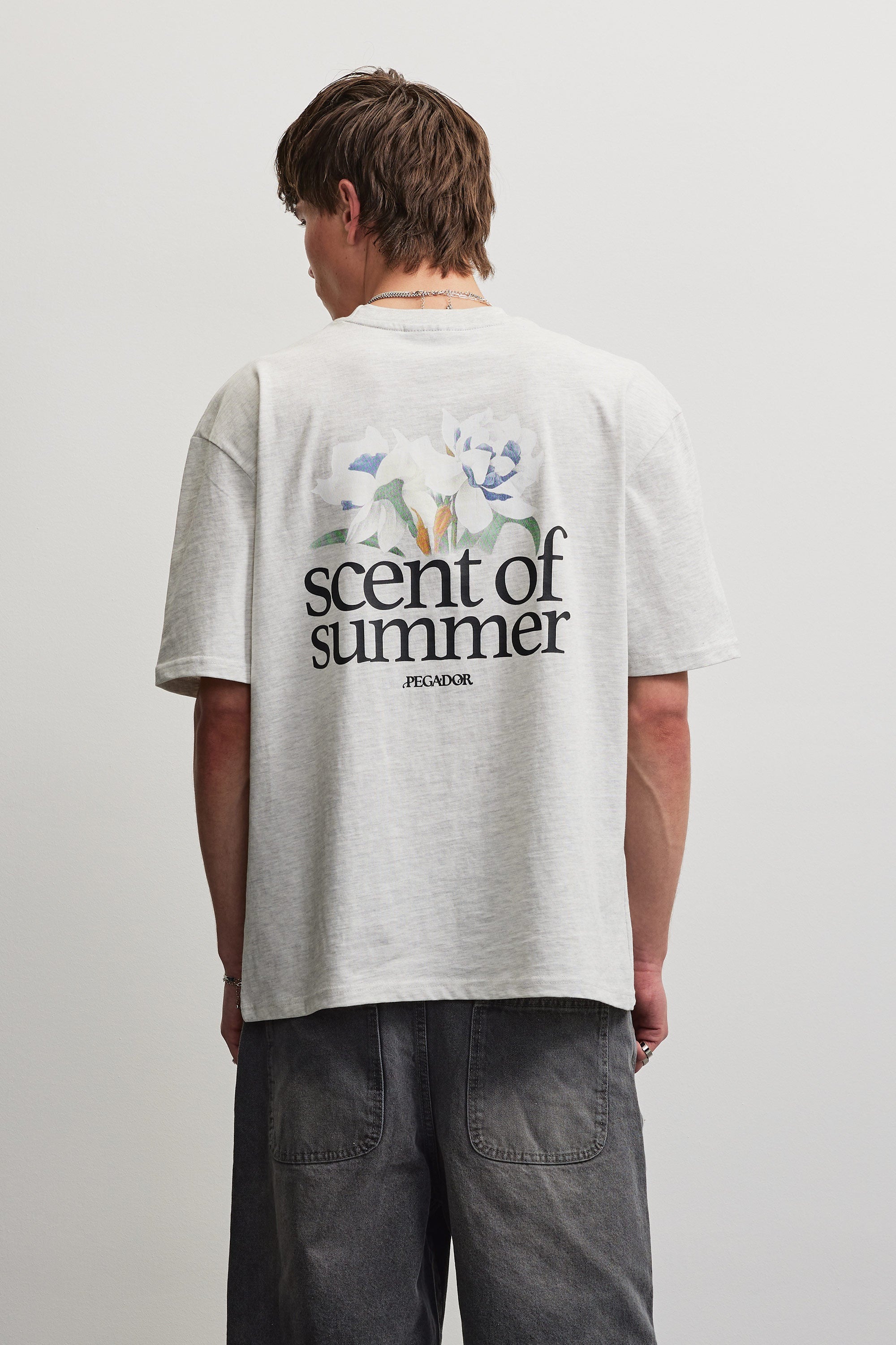 PEGADOR - Herren - T-Shirt - Oversized - Miles - Hellgrau Melange - L - Bild 3