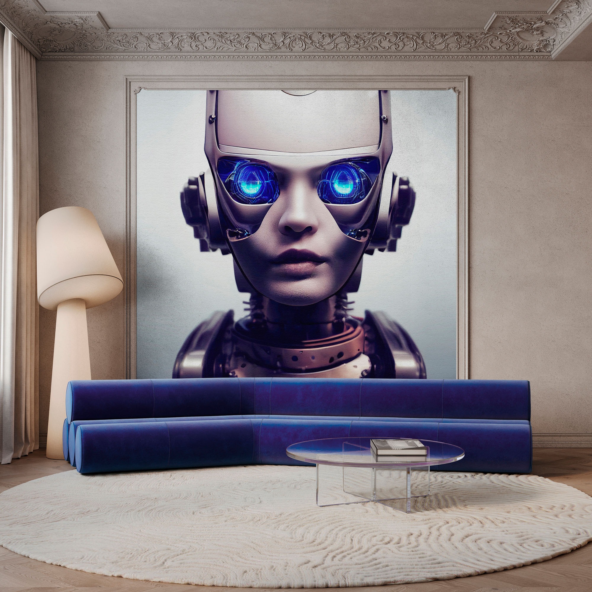 living walls Fototapete »Walls by Patel 5 Fototapete Futuristischer Roboter« 3D-Optik glatt Futuristischer Roboter auf 200 g/m² Premium-Vlies