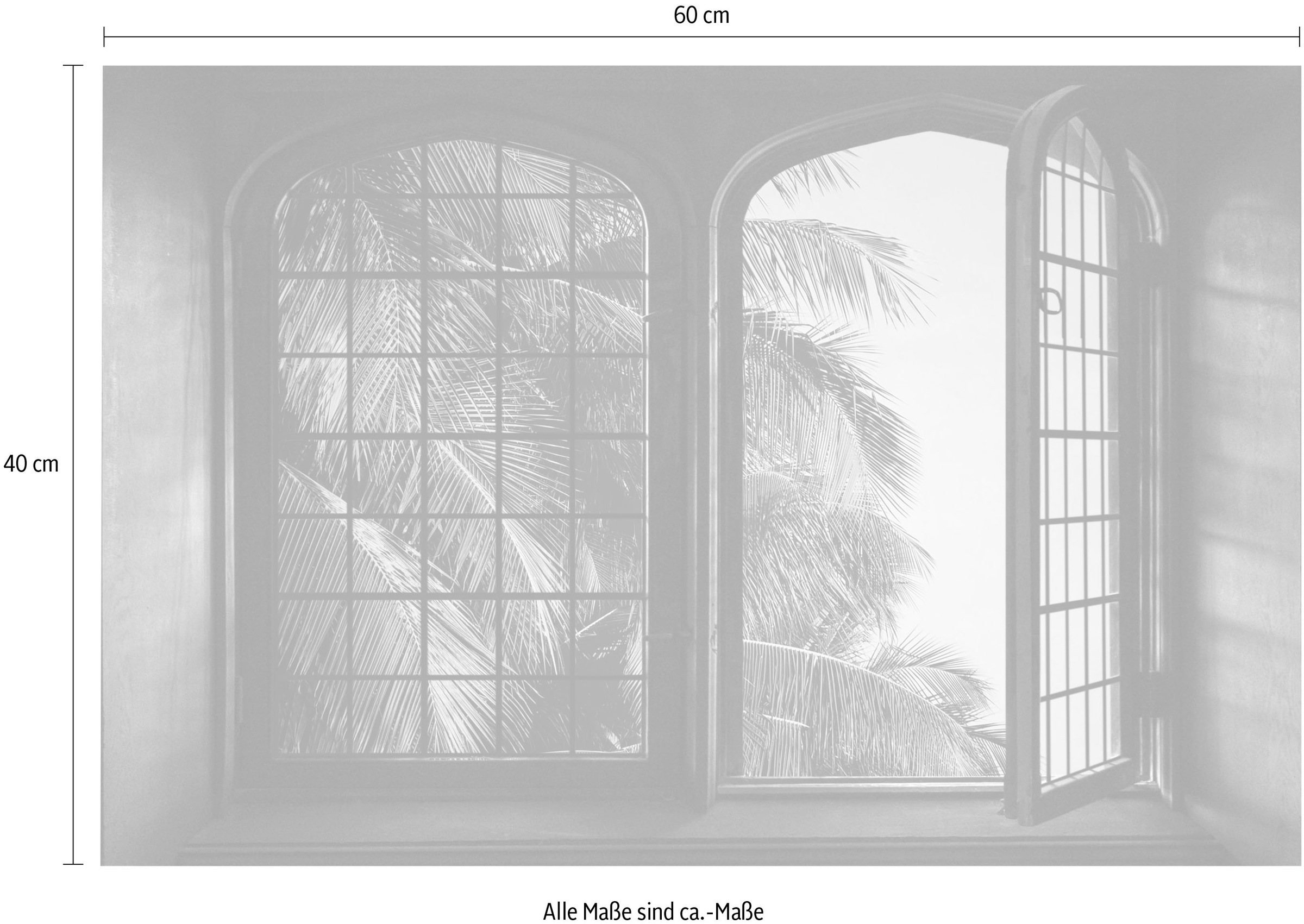 queence Wandsticker »Palme«, Wandsticker, Wandbild, selbstklebend, 3D, Fenster