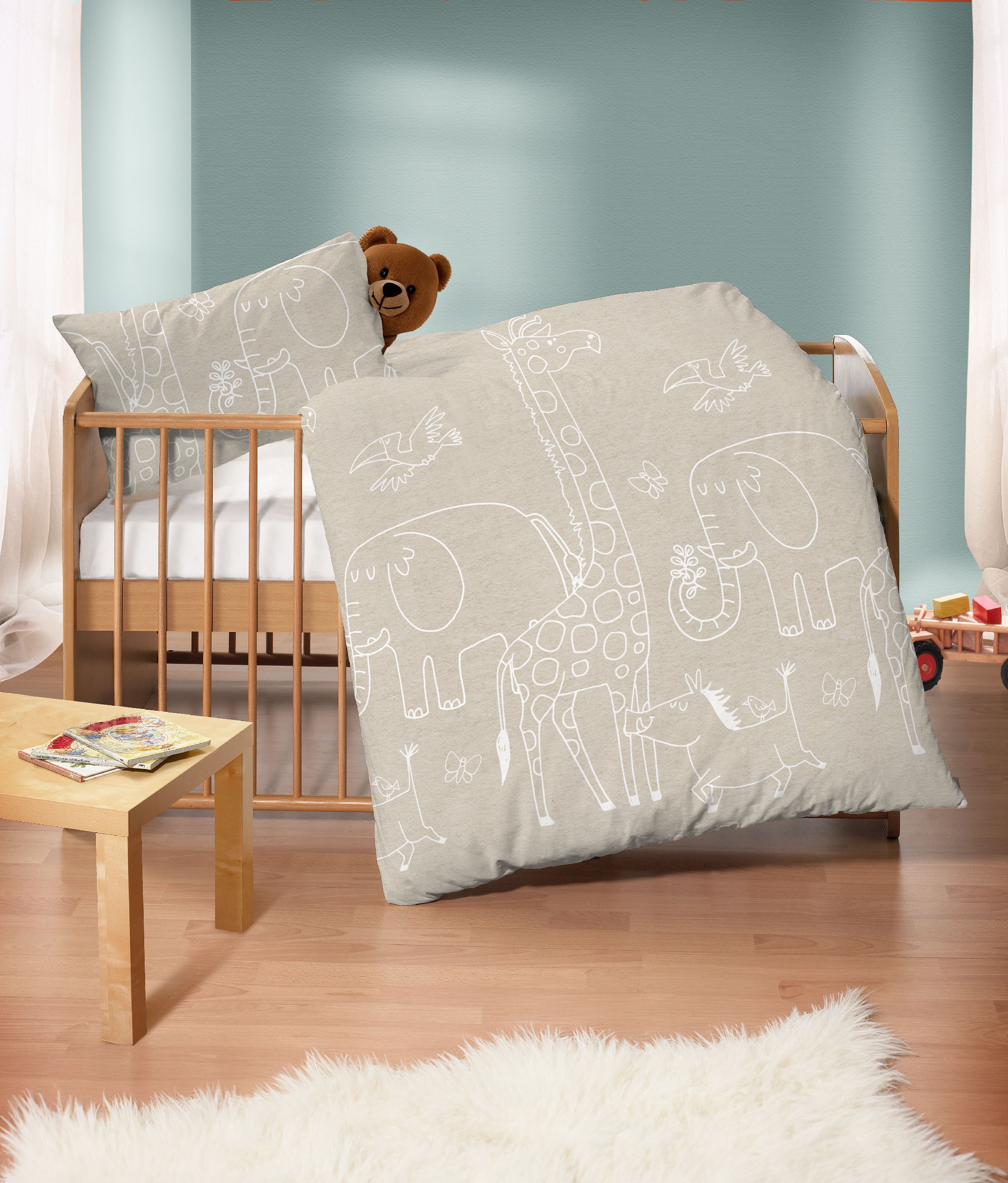 Biberna Kinderbettwäsche "0840520" 2 Stk. kuschelig warm, samtweich, Melang günstig online kaufen