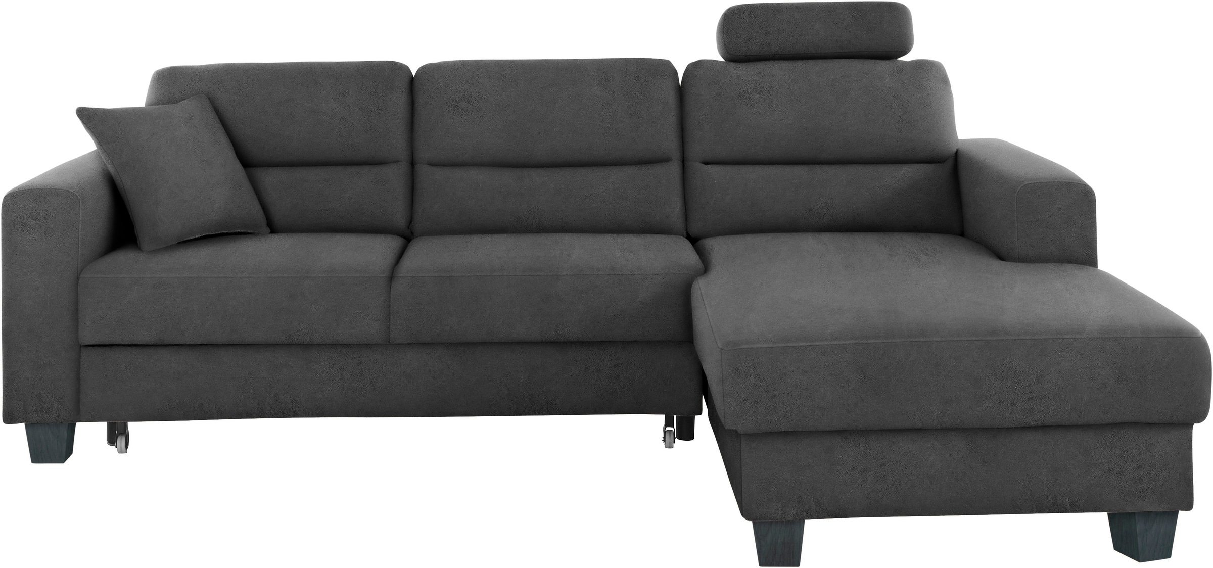 TRENDMANUFAKTUR Ecksofa »Chamber, zeitlos und modern, bequem mit hohem Sitzkomfort, L-Form«, inklusive einer Kopfstütze, wahlweise mit Schlaffunktion
