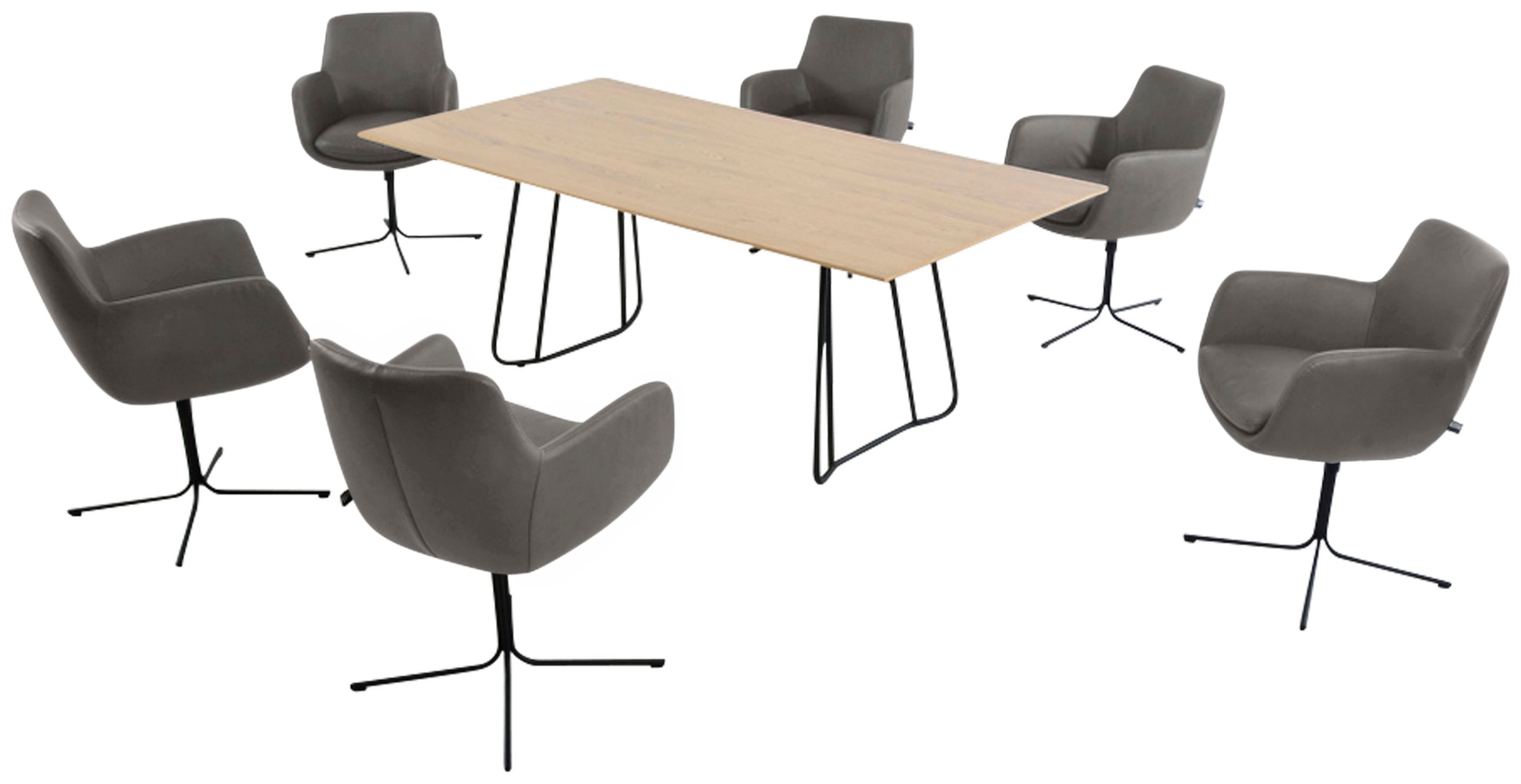 K+W Komfort & Wohnen Drehstuhl "Pego" () filigranem 4-Fuß-Gestell in schwar günstig online kaufen