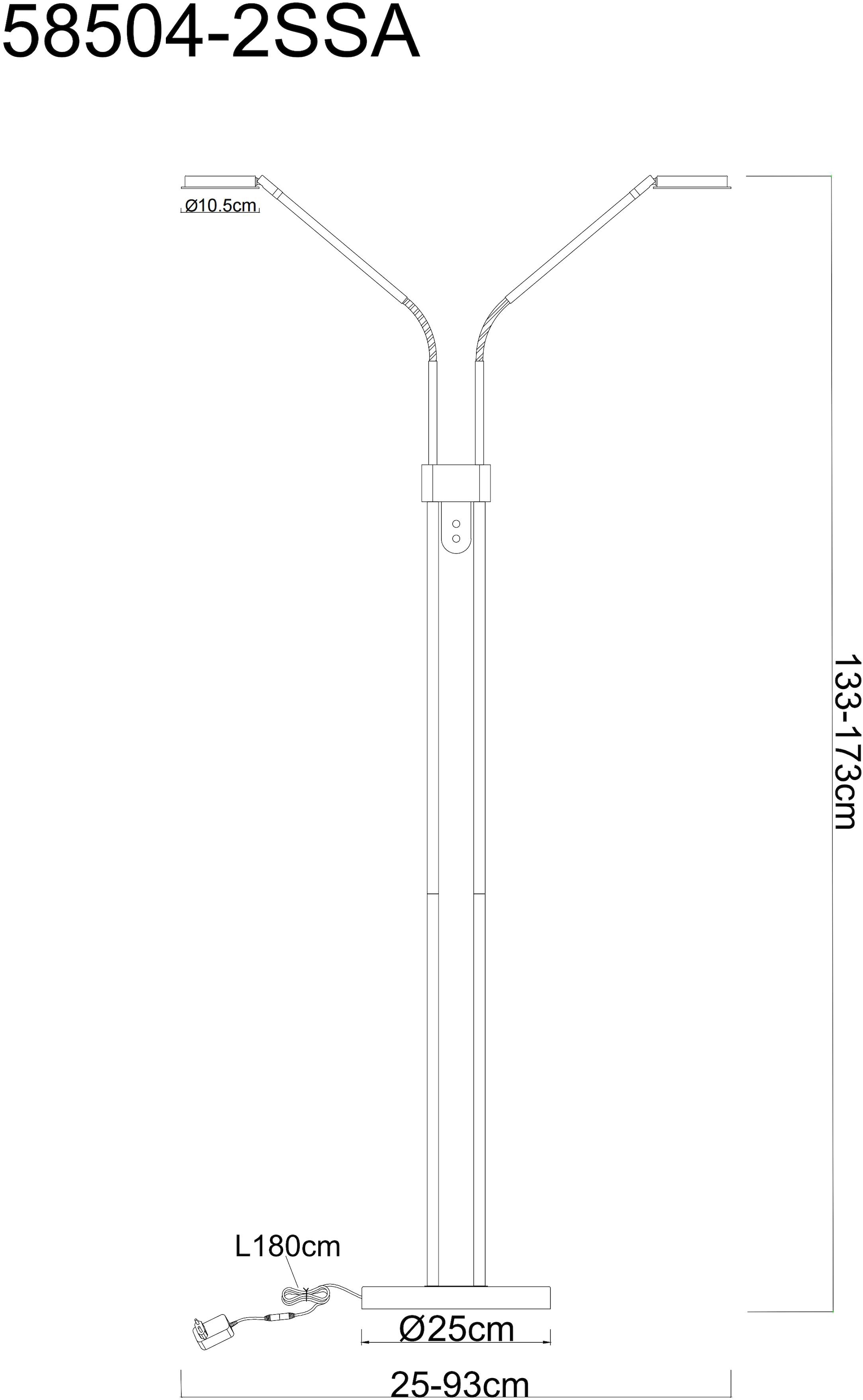 GLOBO LIGHTING Stehlampe »SILVIO« LED-Modul 1 Stk. Stehleuchte mit Touchdimmer, flexibel, modern & komfortabel