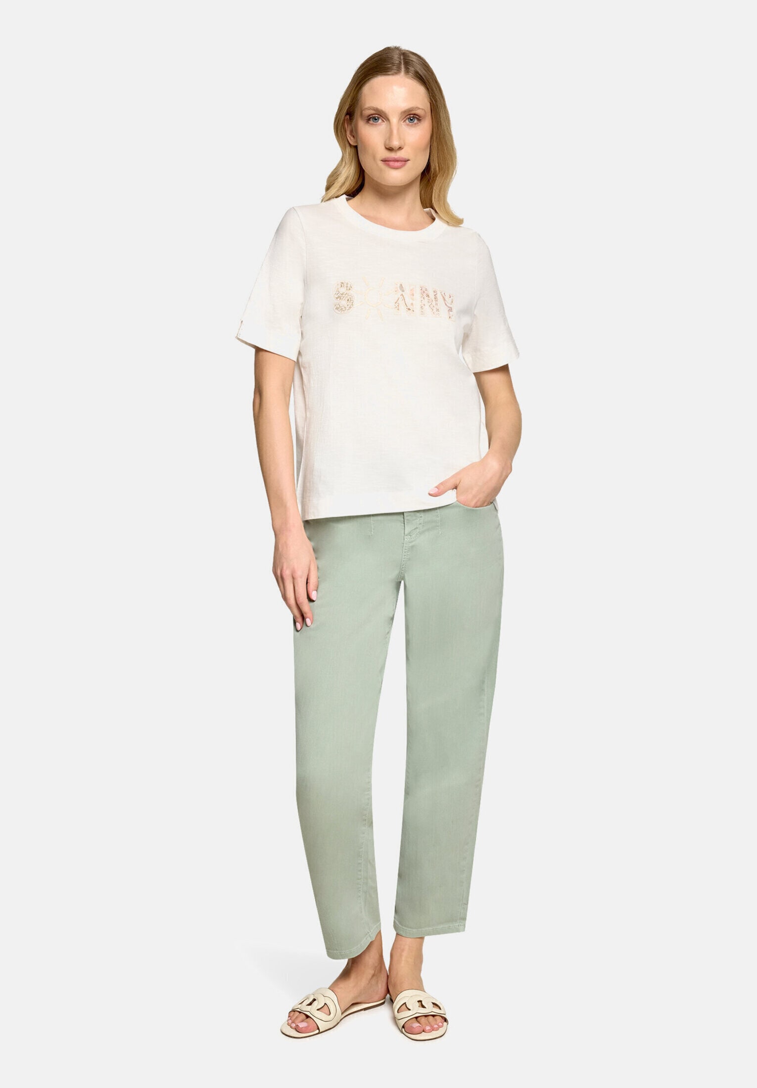 Cartoon Kurzarmshirt "Damen mit Rundhalsausschnitt" 1 tlg. Druck