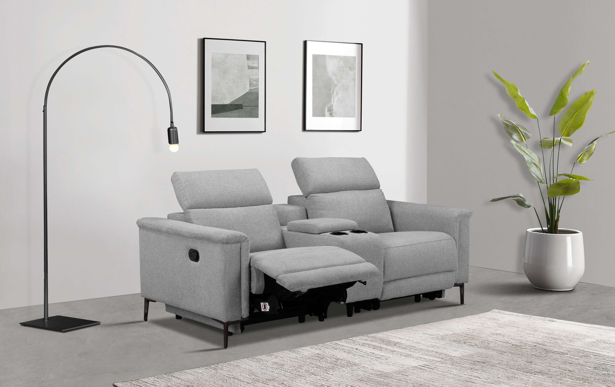 Home affaire 2-Sitzer "Lund, 2er-Kinosofa, TV-Sessel, Multimedia-Sofa, USB- günstig online kaufen