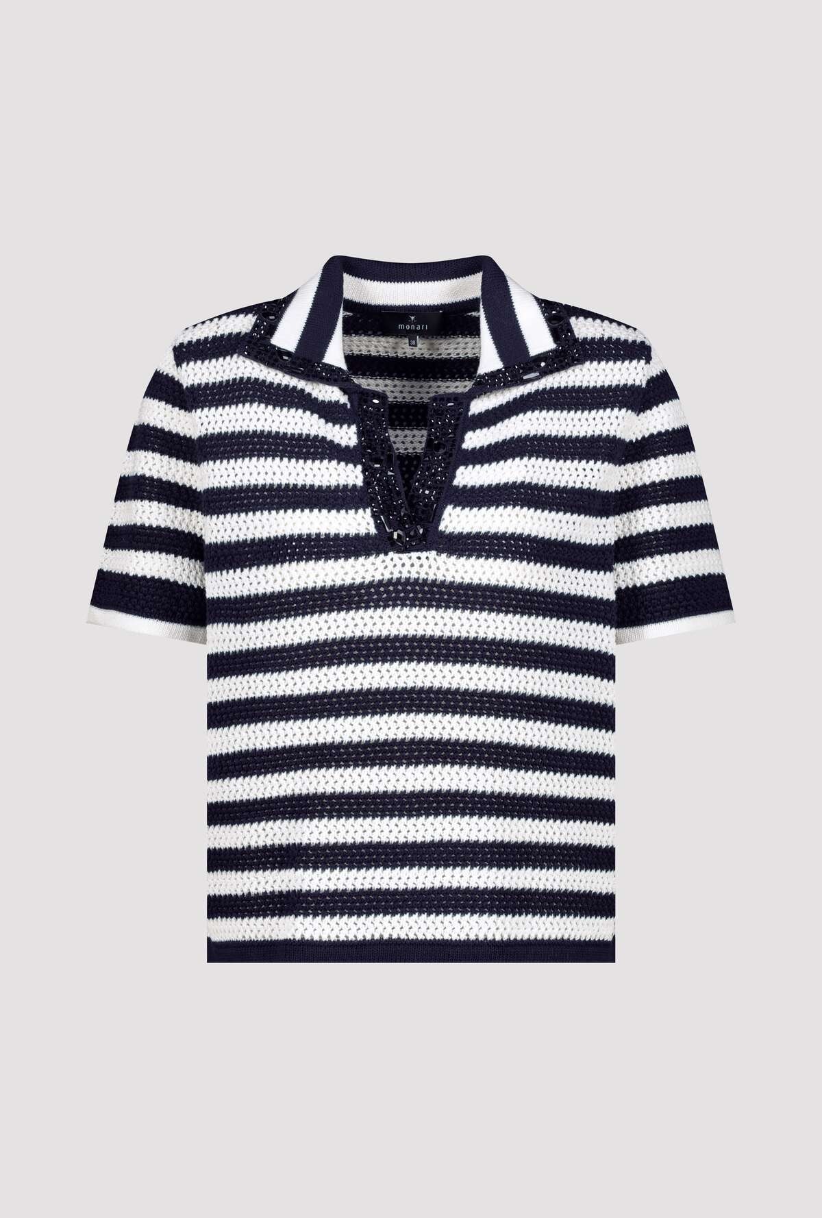 Monari Ajourpullover Regular fit mit Strasssteinen