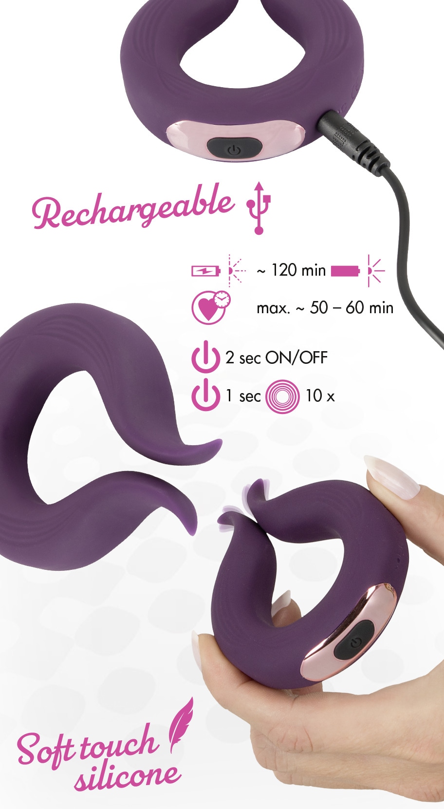 coup!es choice Vibrator »Penisring Two Motors couple¿s ring«