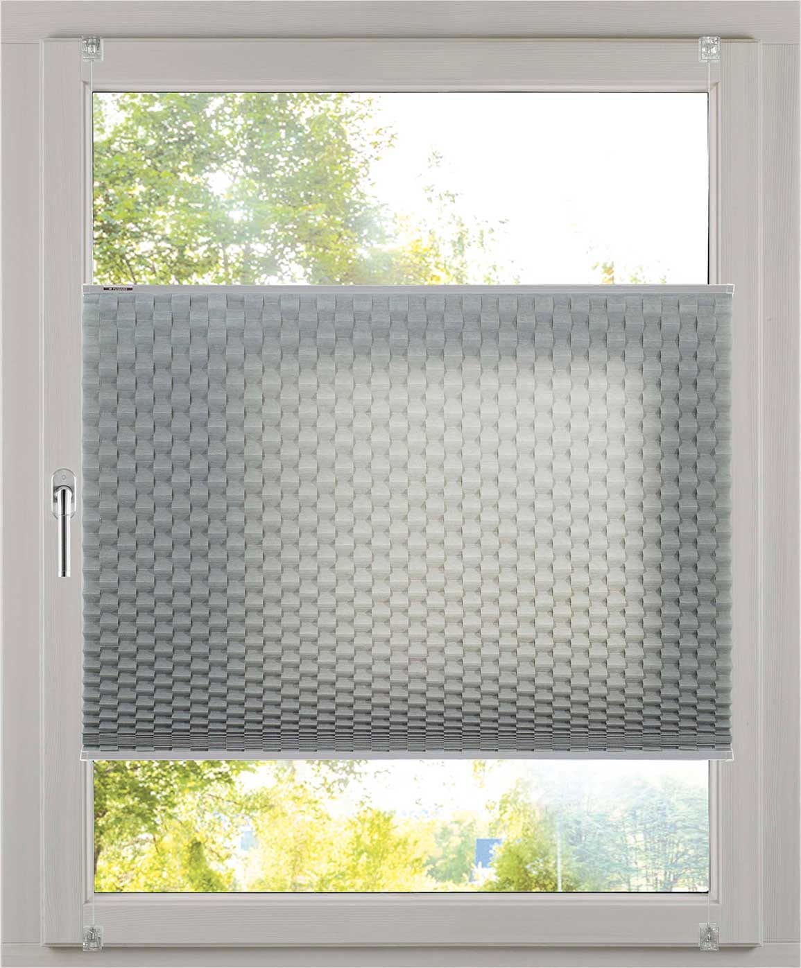 K-HOME Plissee "Diamantplissee von K-home, 3D-Effekt, patentiertes Design" Lichtschutz ohne Bohren verspannt