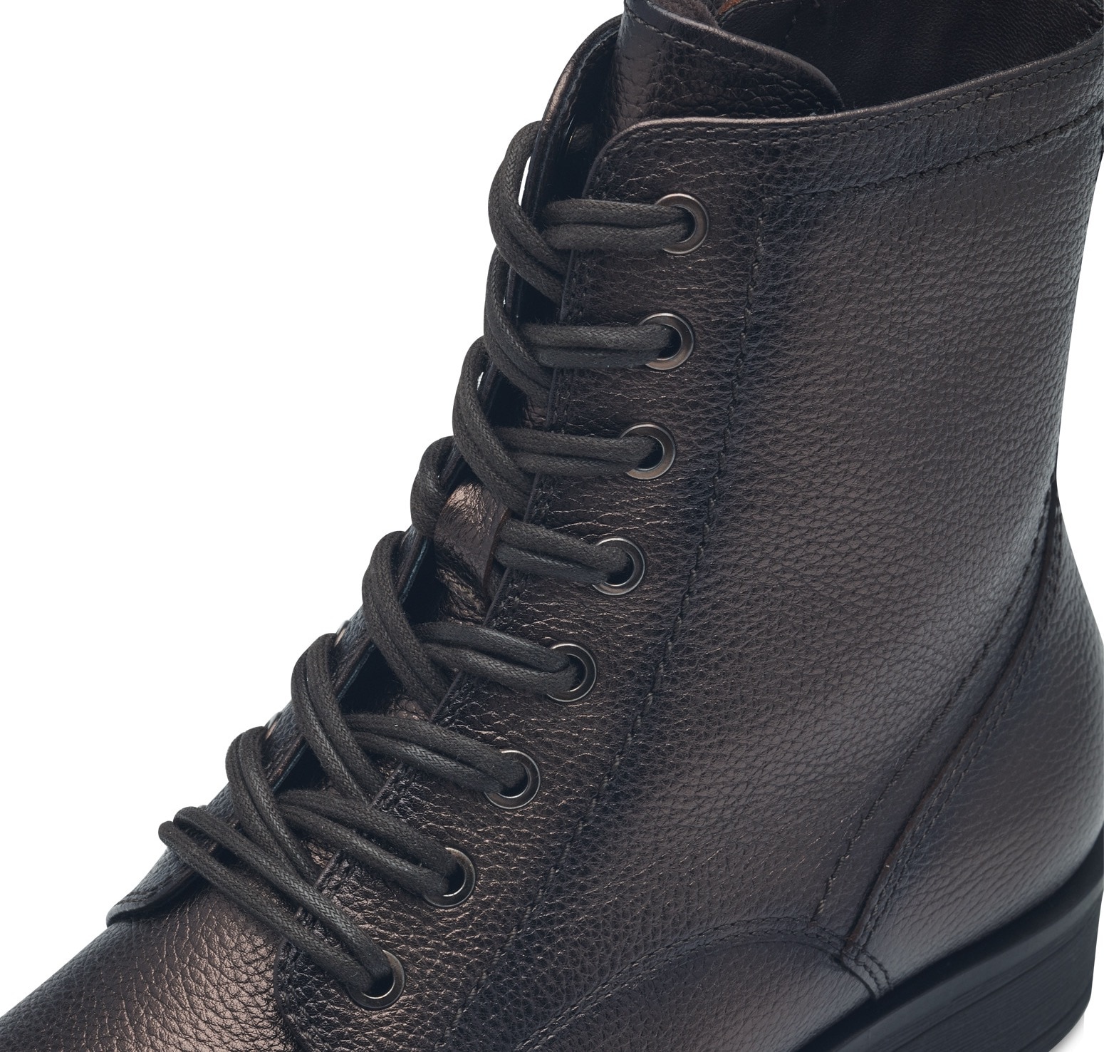 Tamaris Schnürstiefelette, Blockabsatz, Schnürboots, Busisnessschuh im glänzenden Metallic-Look