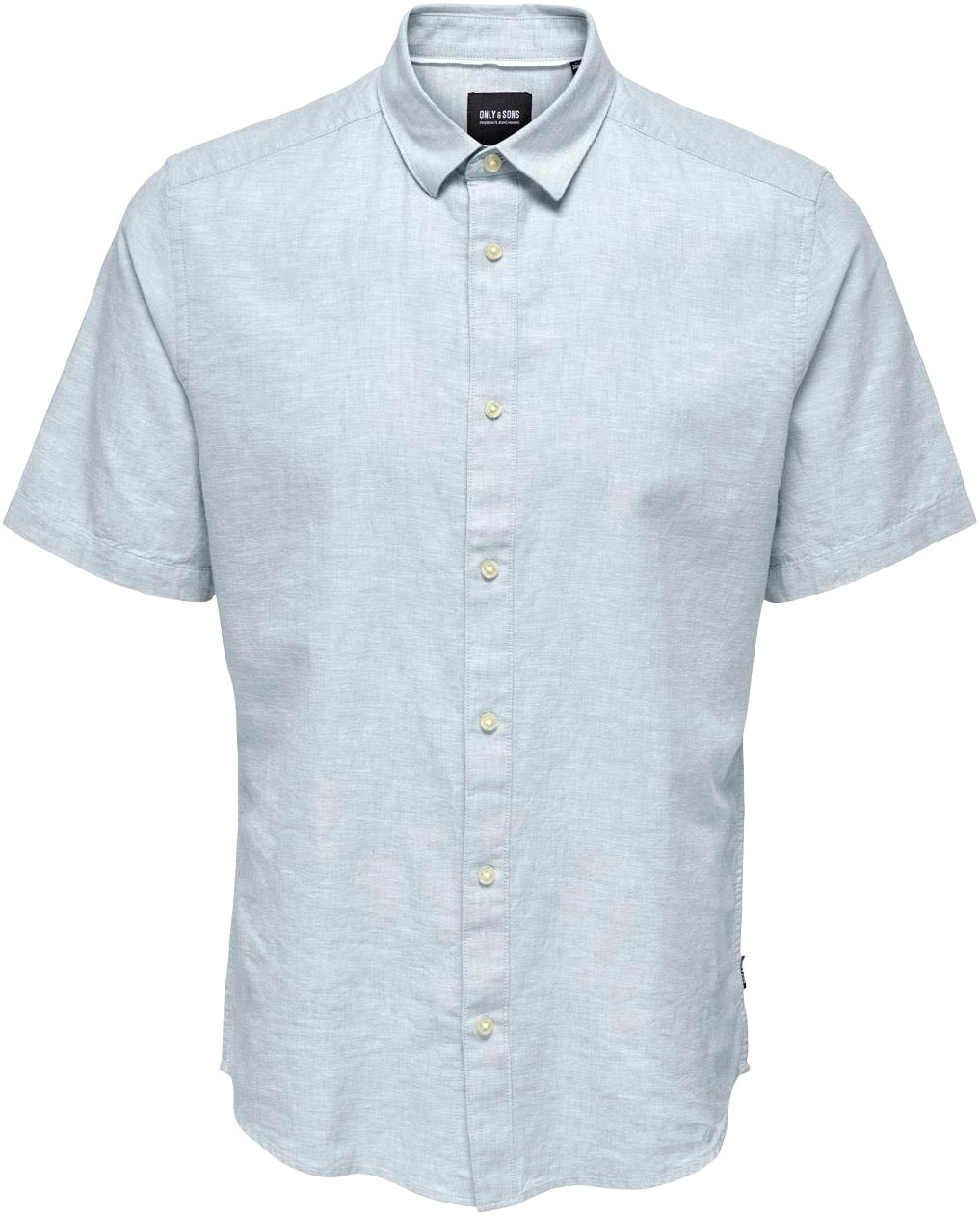 ONLY & SONS Kurzarmhemd »ONSCAIDEN SS SOLID LINEN SHIRT NOOS« Baumwollmischung mit Leinen, slim fit