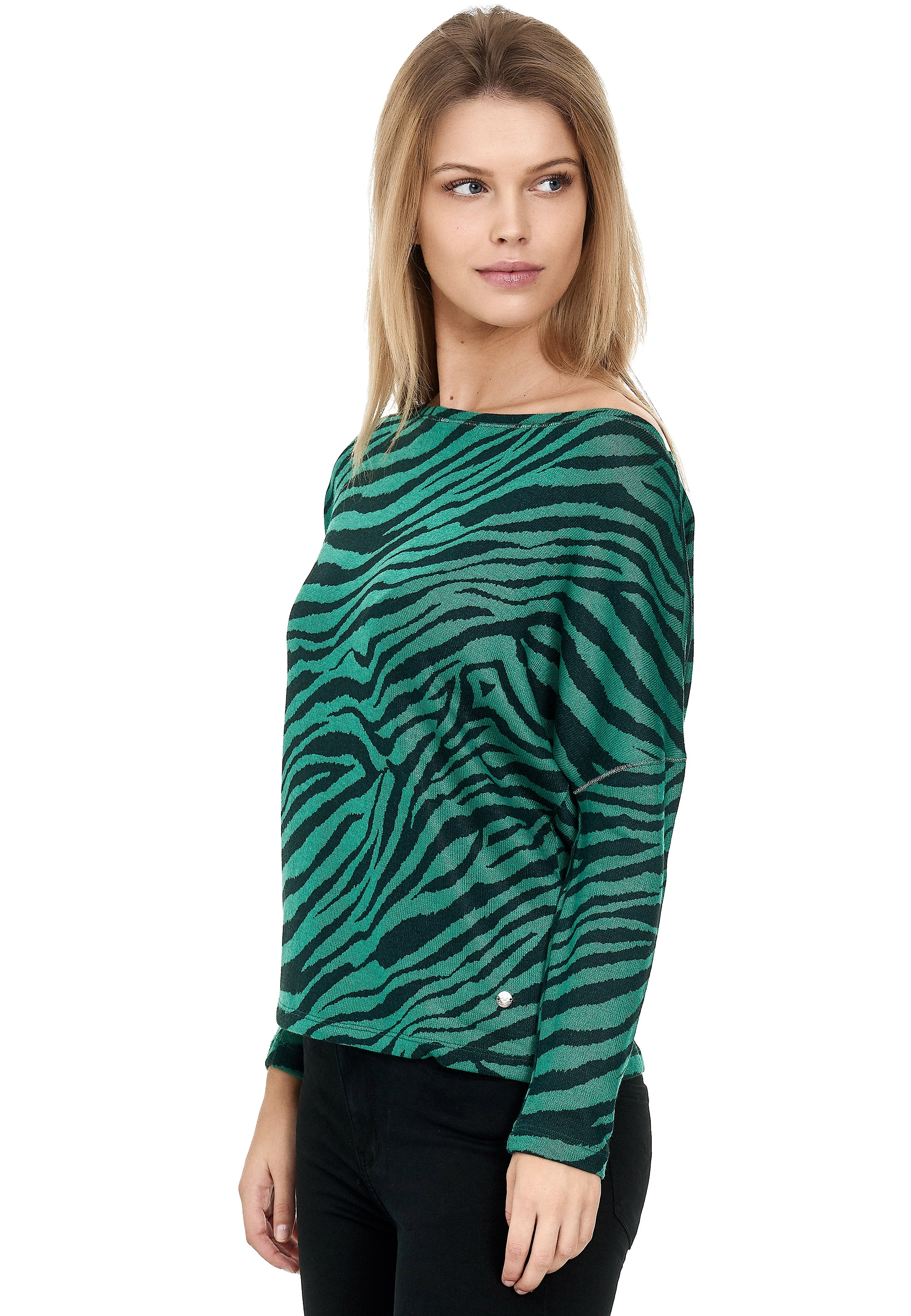 Decay Langarmshirt, mit coolem Zebra-Muster