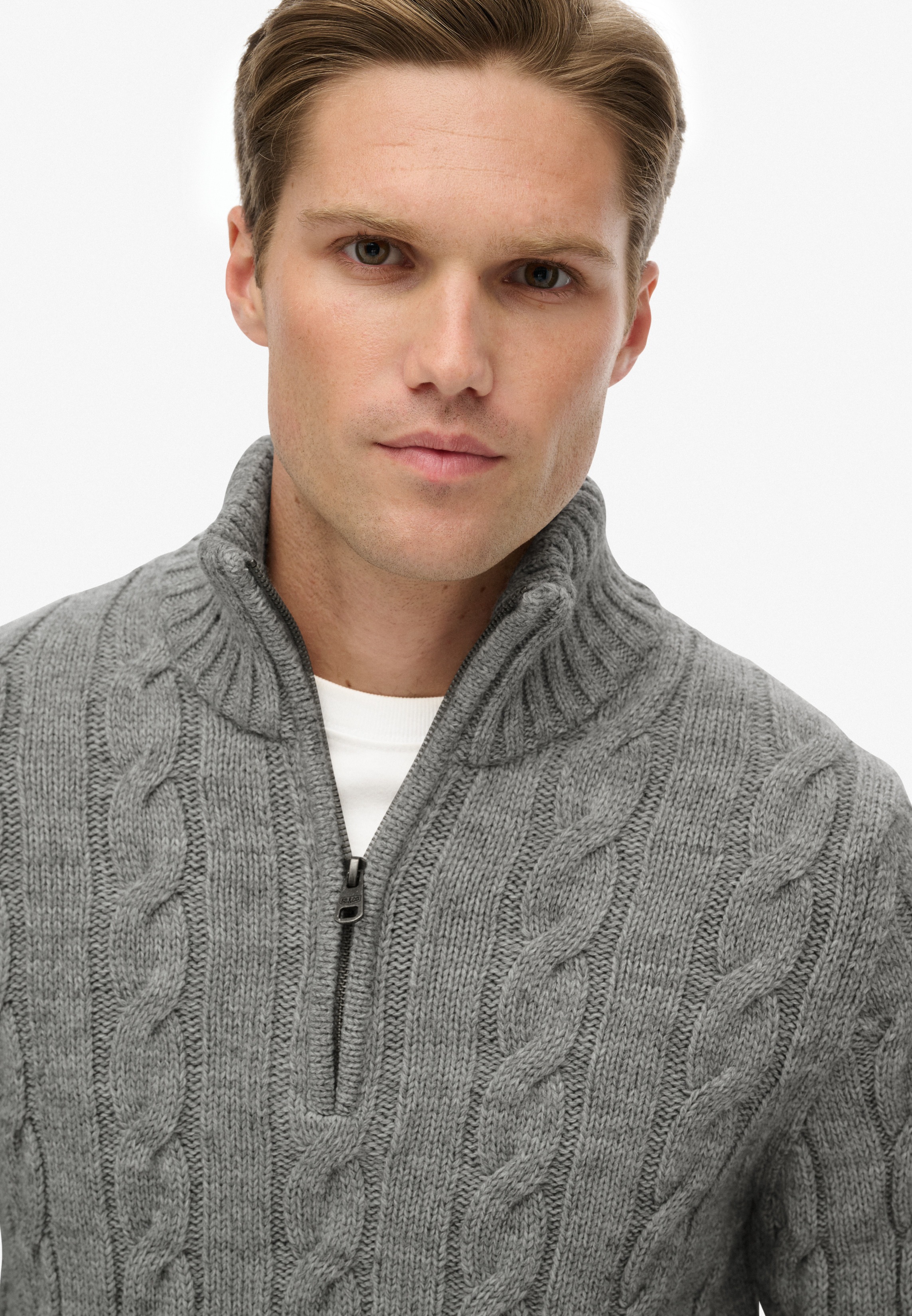 Thumbnail - Superdry Strickpullover "JACOB CABLE KNIT HALF ZIP"