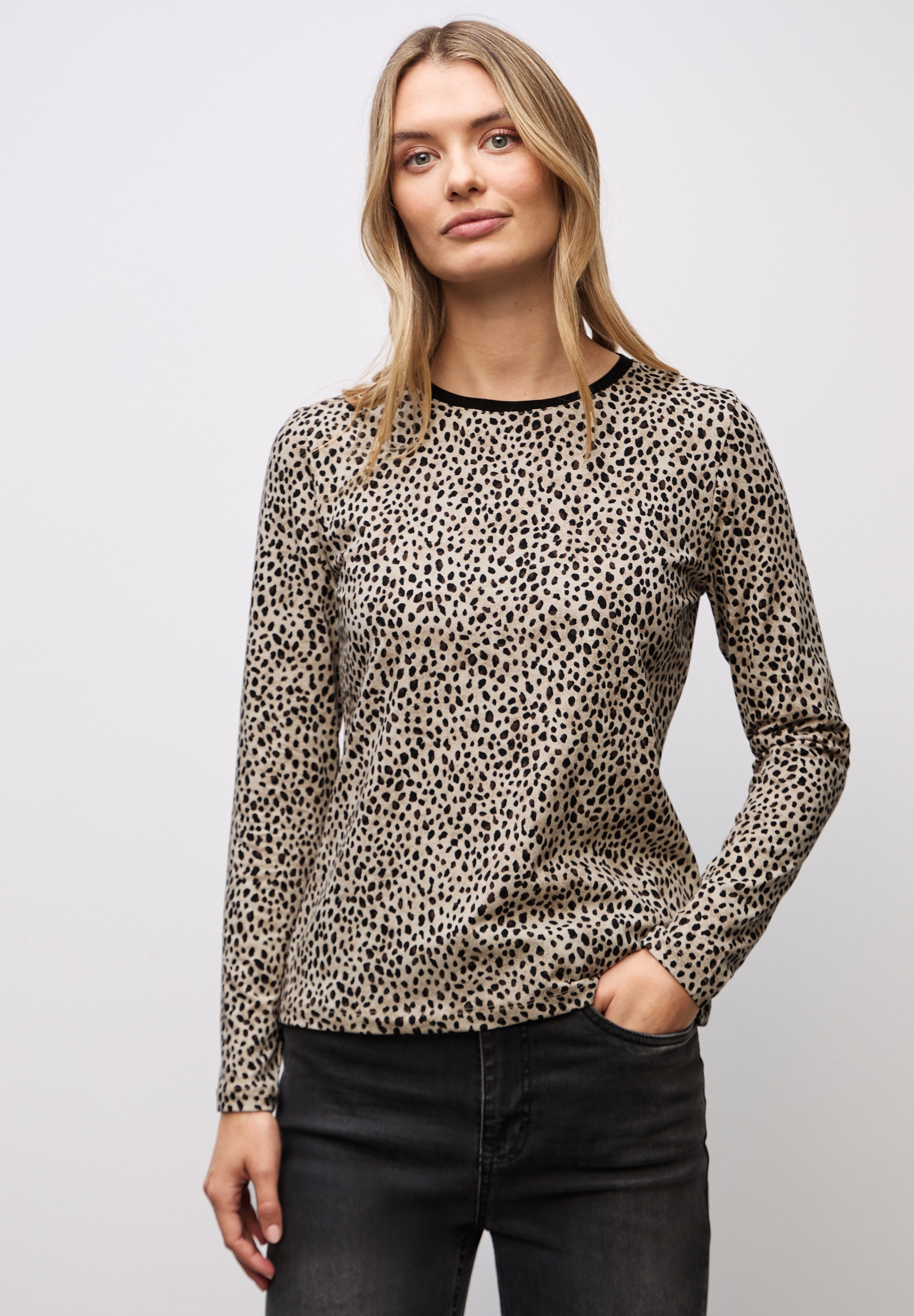 STREET ONE Langarmshirt mit Animal-Print, Leo-Muster günstig online kaufen