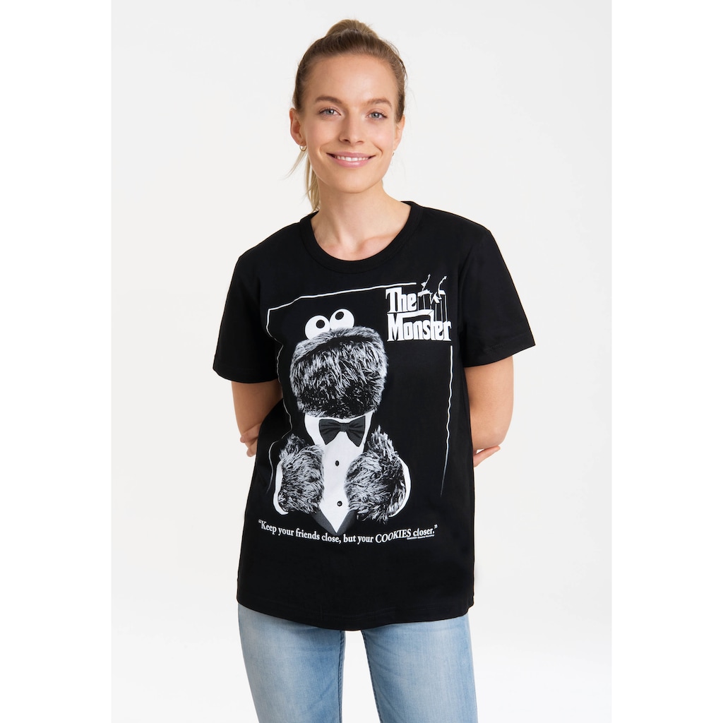 LOGOSHIRT T-Shirt »Sesamstrasse – Krümelmonster Pate« mit lizenziertem Print