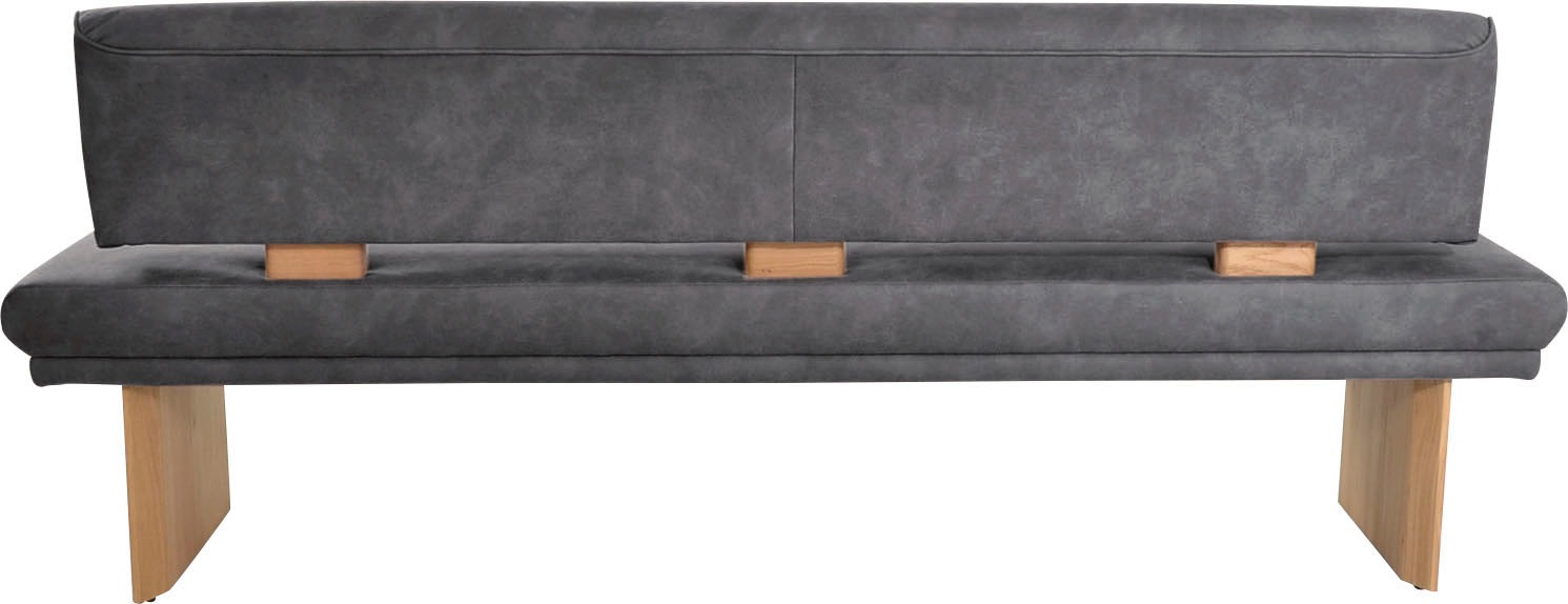 Polsterbank K+W KOMFORT & WOHNEN "Longbeach", grau (anthrazit 88), B:224cm H:89cm T:71cm, Sitzbänke, Polsterbank, Spitzkissenoptik im Sitz, wahlweise in der Breite 204cm oder 224cm 2