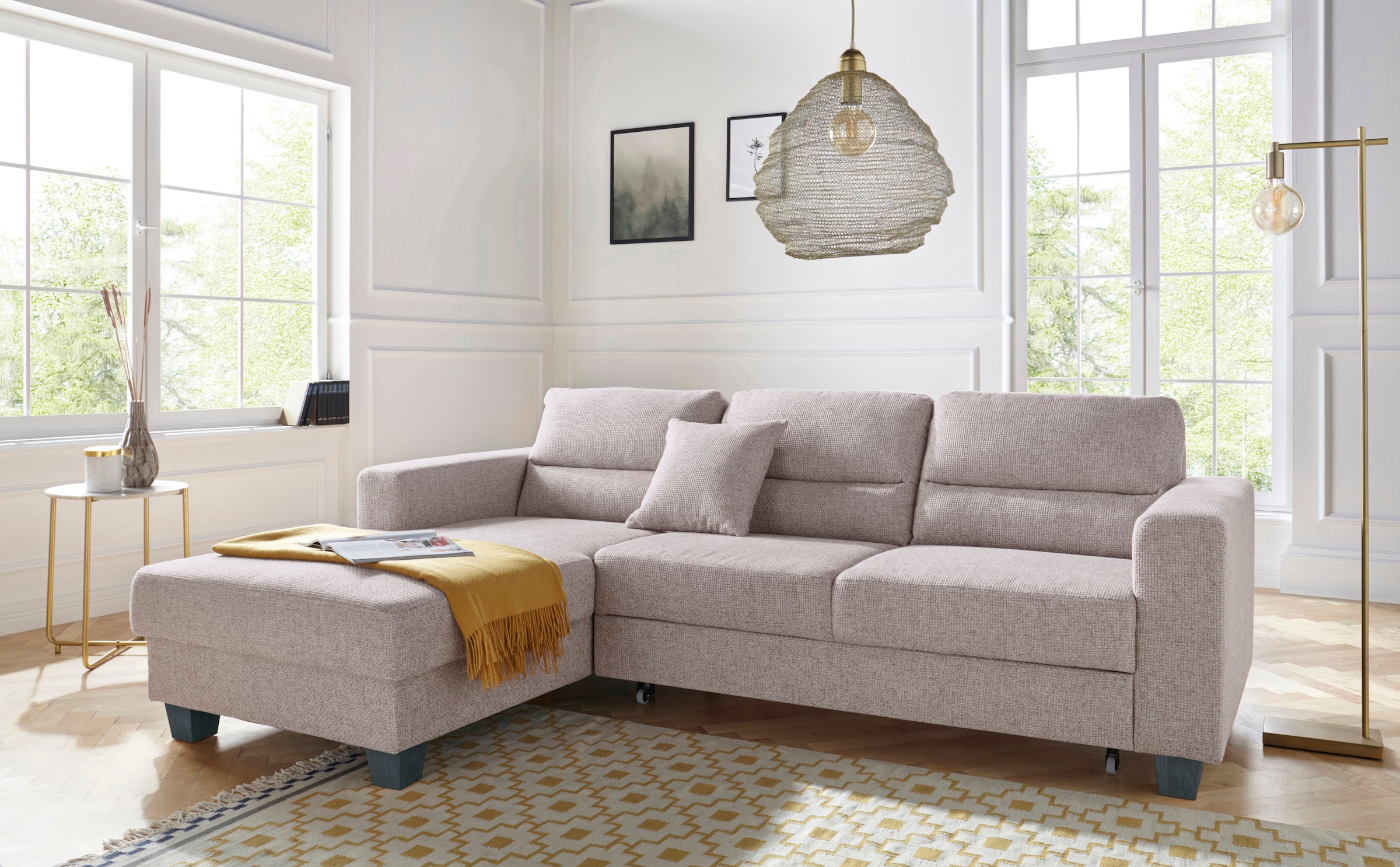 TRENDMANUFAKTUR Ecksofa "Chamber, zeitlos und modern, hoher Sitzkomfort, L- günstig online kaufen