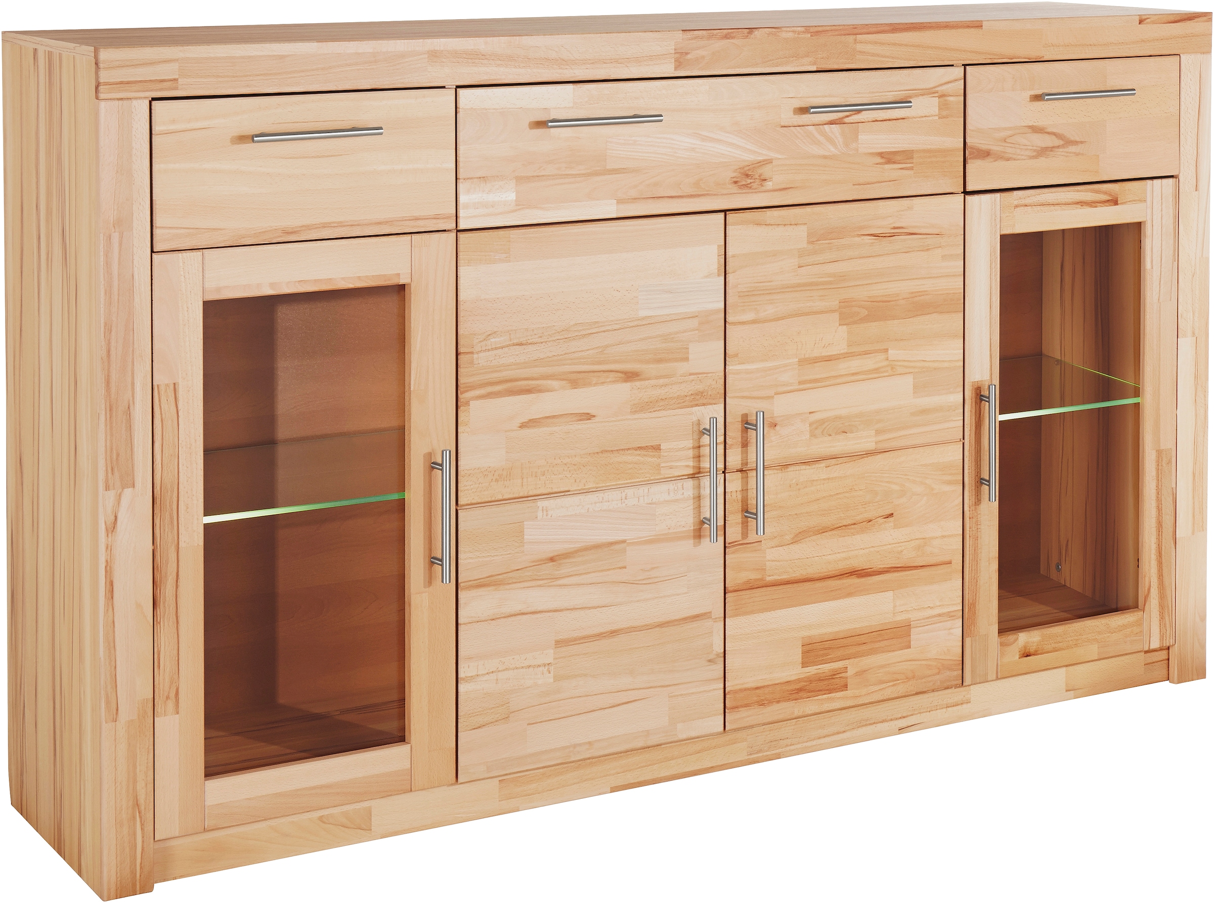 VOGL Möbelfabrik Highboard "Toronto", opt. Glastüren, teilmassiv, Rahmenopt günstig online kaufen