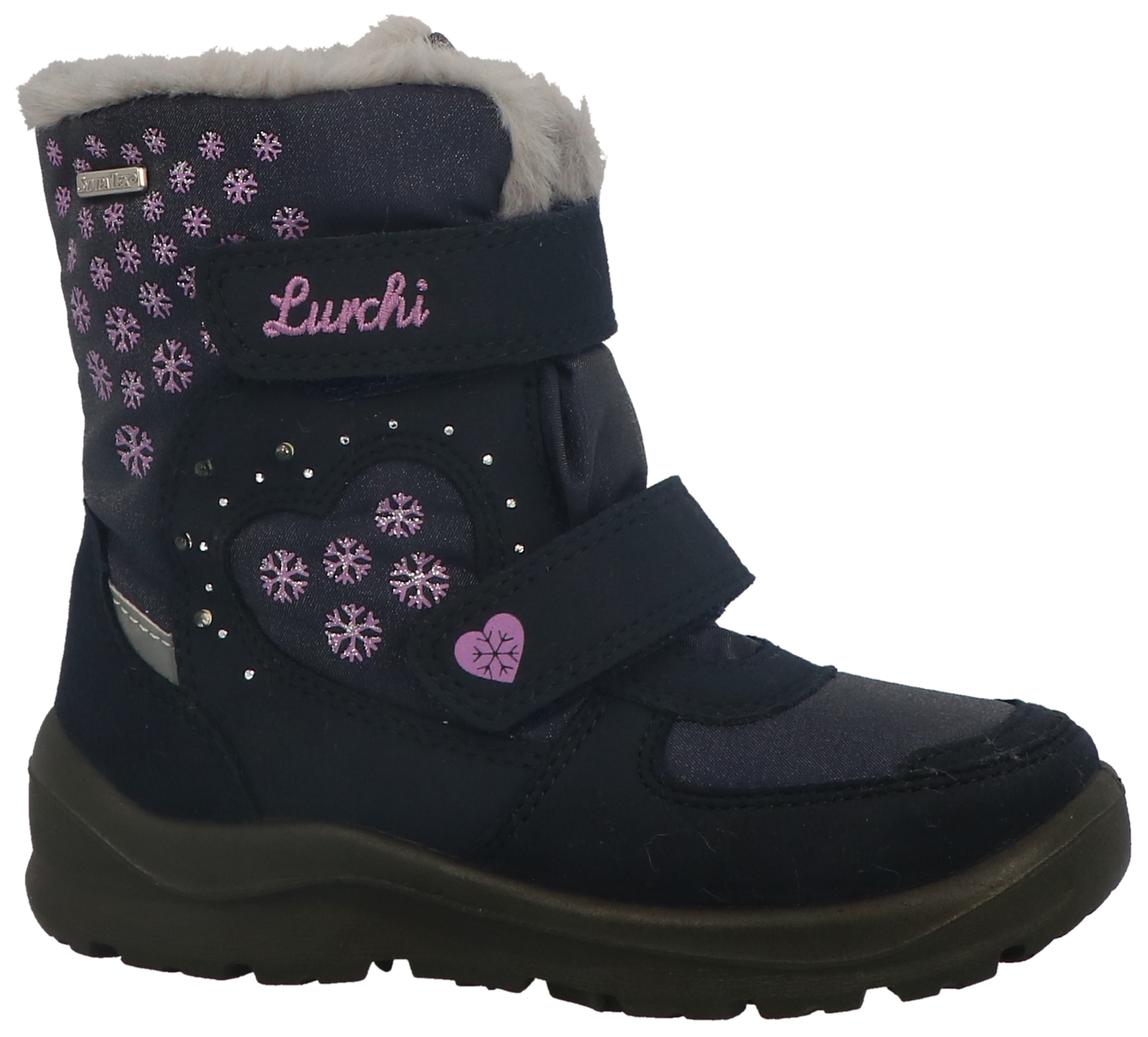 Lurchi Winterstiefel "Kimiko-SYMPATEX Blinkschuh", Winterboots, Outdoorschuhe, Schneeschuhe, Schneeflocken Print