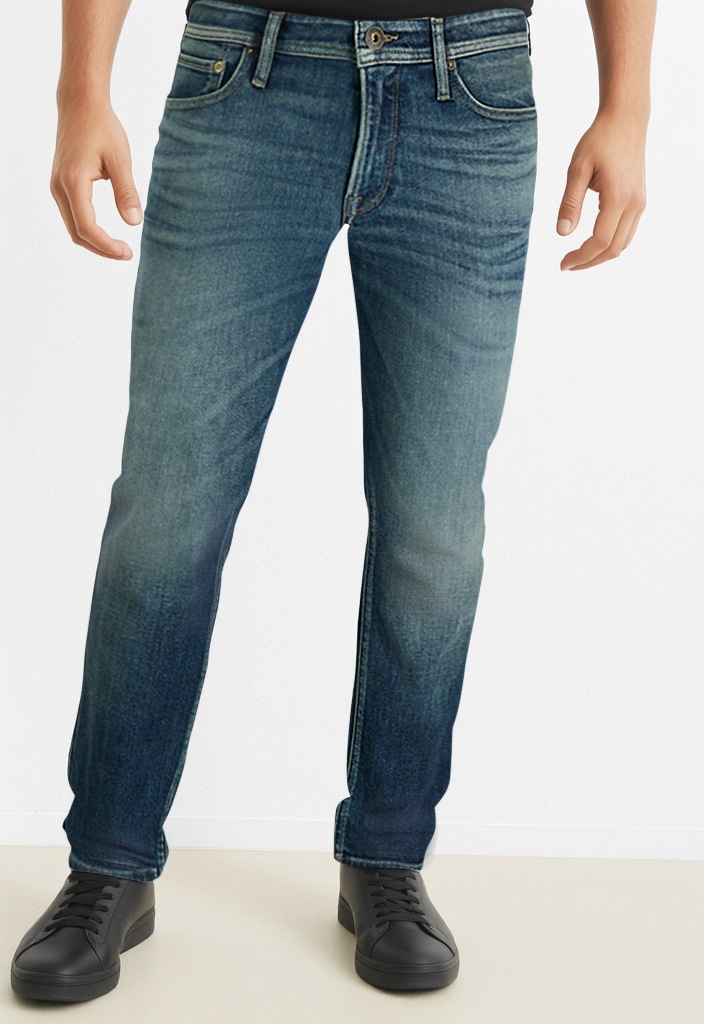 Regular-fit-Jeans JACK & JONES "JJICLARK mit Used-Look und Stretch für den Alltag", Herren, Gr. 31, Länge 32, blau (blau, denim), Denim/Jeans, Obermaterial: 80% Baumwolle, 15% Lyocell, 3% Elastomultiester, 2% Elasthan, regular fit lang, Jeans, mit Abriebe 3