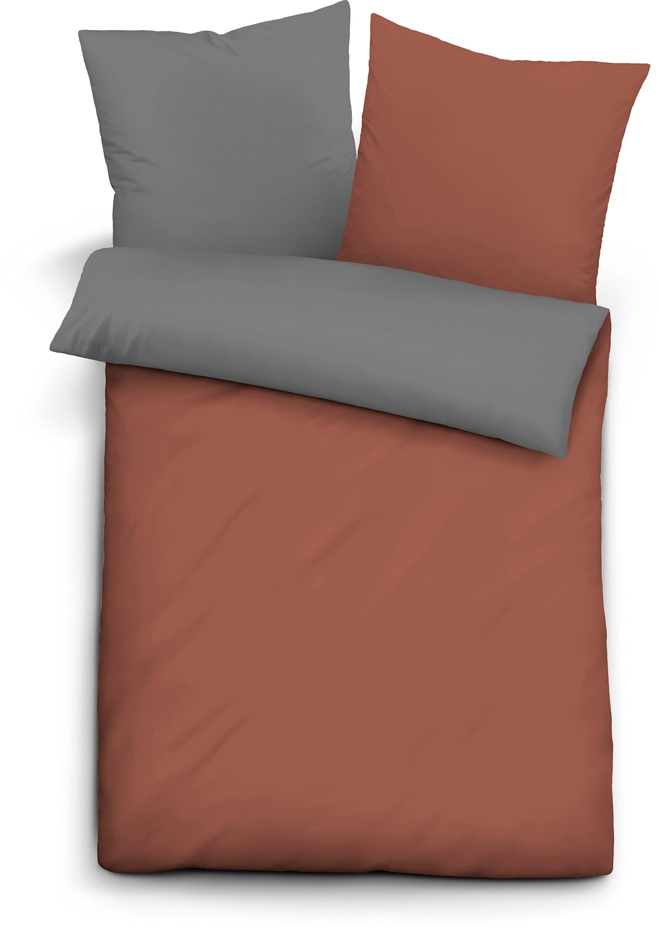 Bettwäsche BIBERNA, braun, Linon, 100% Baumwolle, Bettwäsche