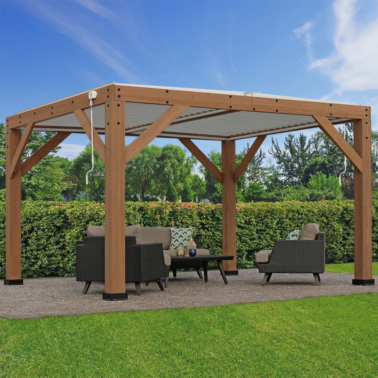 WESTMANN Pergola »Karl«, 100 % FSC®-zertifiziertes Zedernholz, Dach aus Aluminium