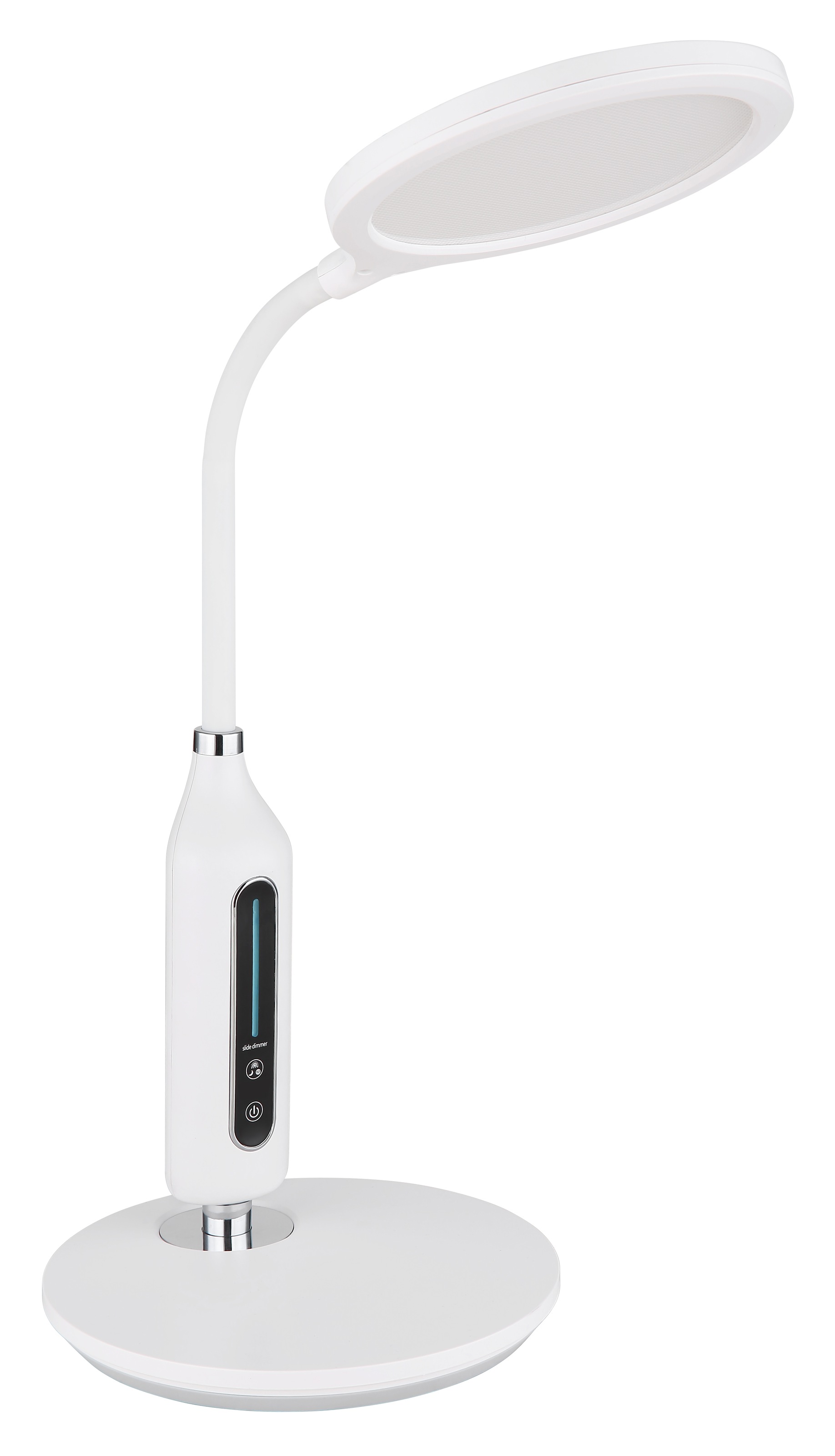 GLOBO LIGHTING Tischleuchte »FRUGGY« LED-Modul 1 Stk. Tischleuchte Weiß/Chrom, Touch dimmbar, Flexo, LED 9W
