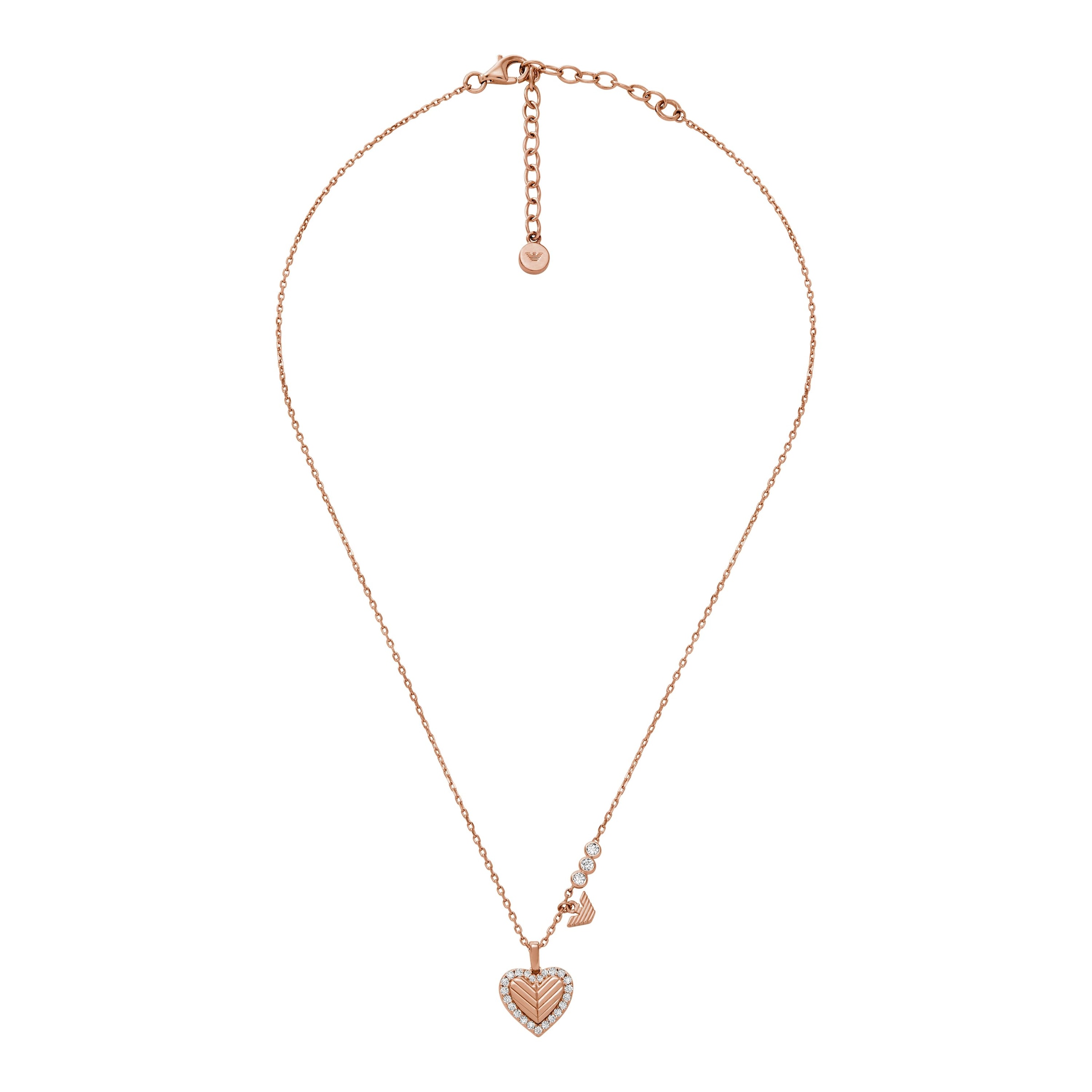 Emporio Armani Kette mit Anhänger »Schmuck Geschenk Silber 925 Herz, EG3622710, EG3625221«, mit Zirkonia (synth.)
