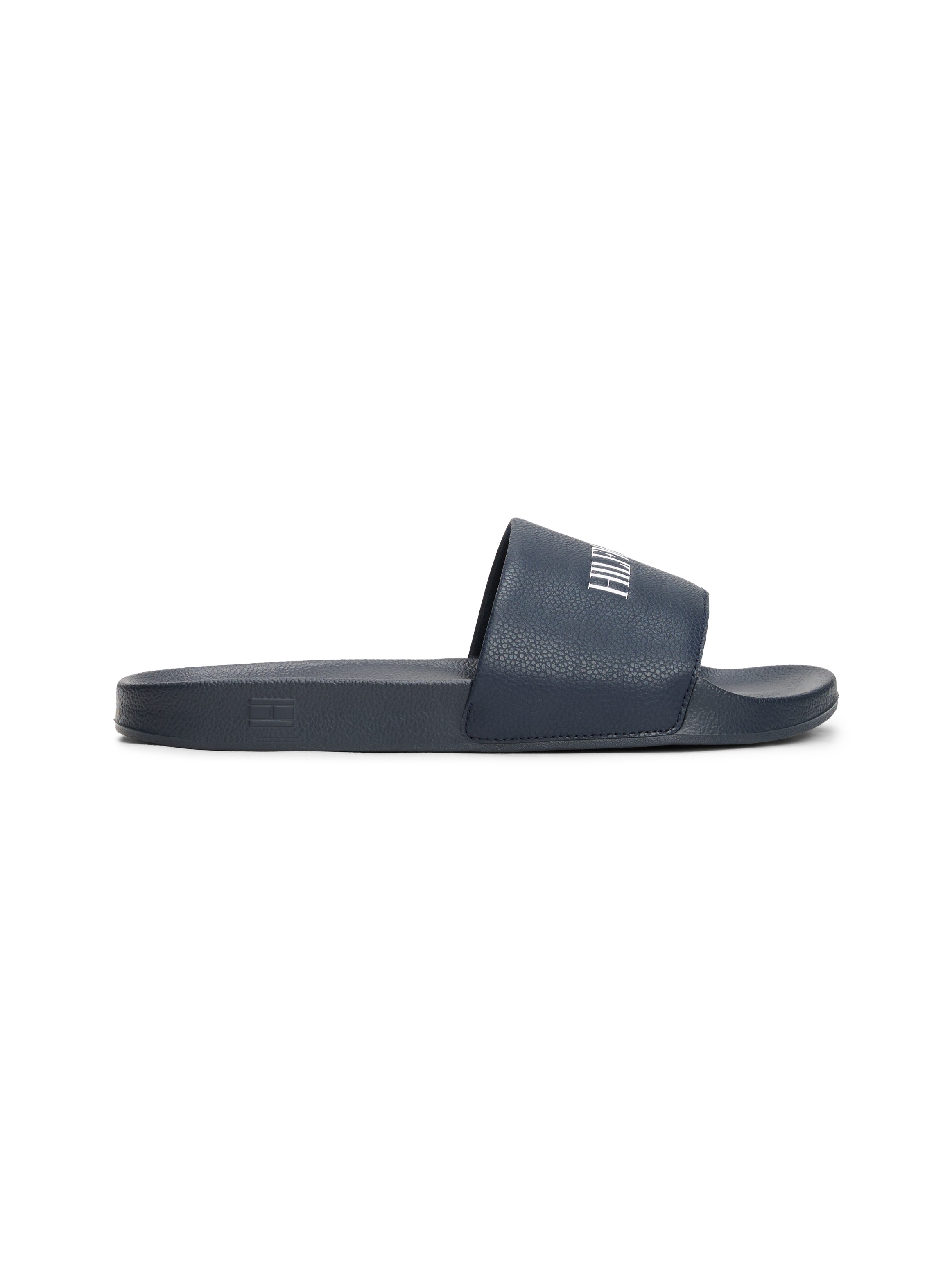Tommy Hilfiger Pantolette »HILFIGER PRINT TUMBLE POOL SLIDE«, Hausschuh, Sommerschuh, Strandschuh mit Logoschriftzug