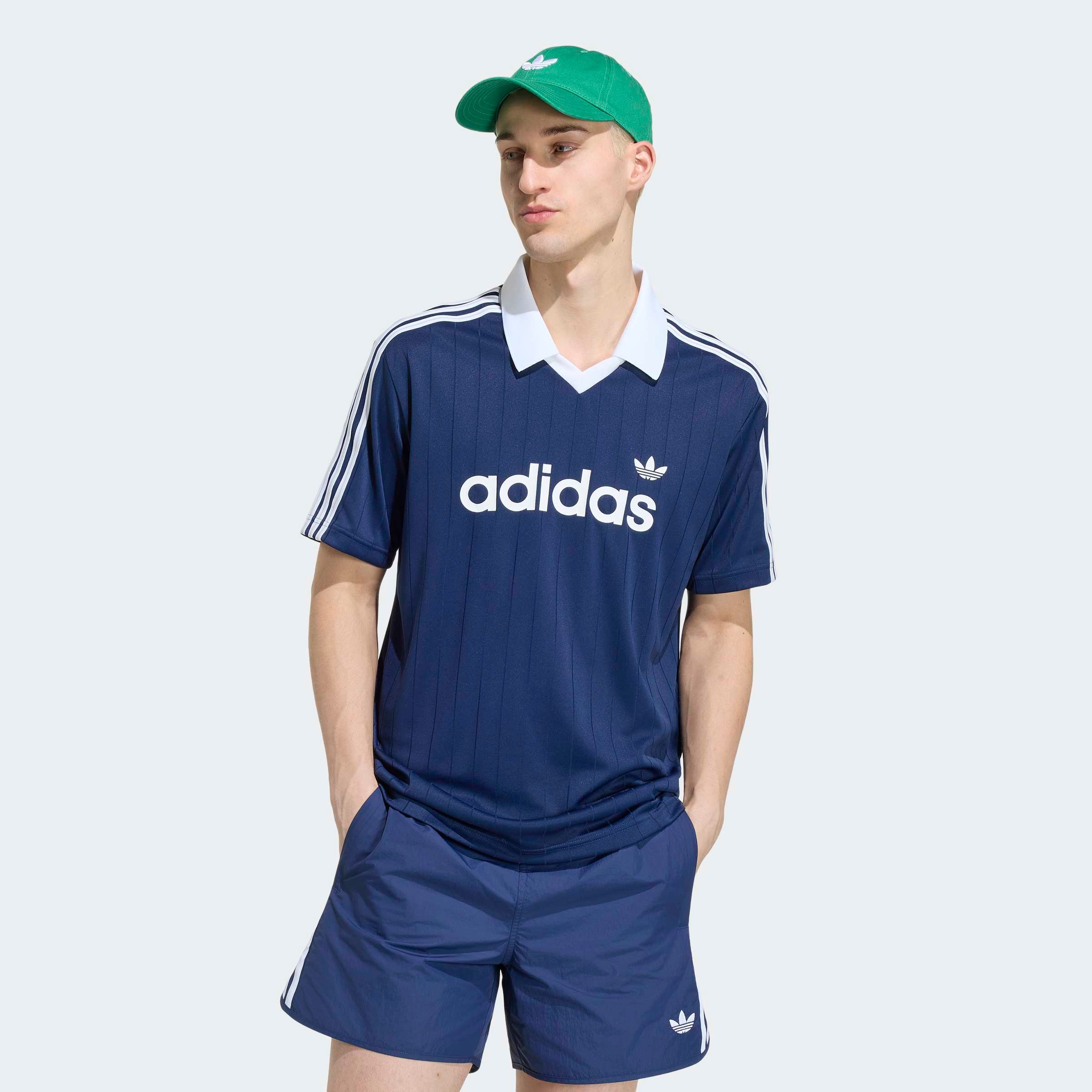 adidas Originals Poloshirt "PINSTR JSY" sportlicher Stil, ohne Verschluss, aus Polyester, Kurzarm