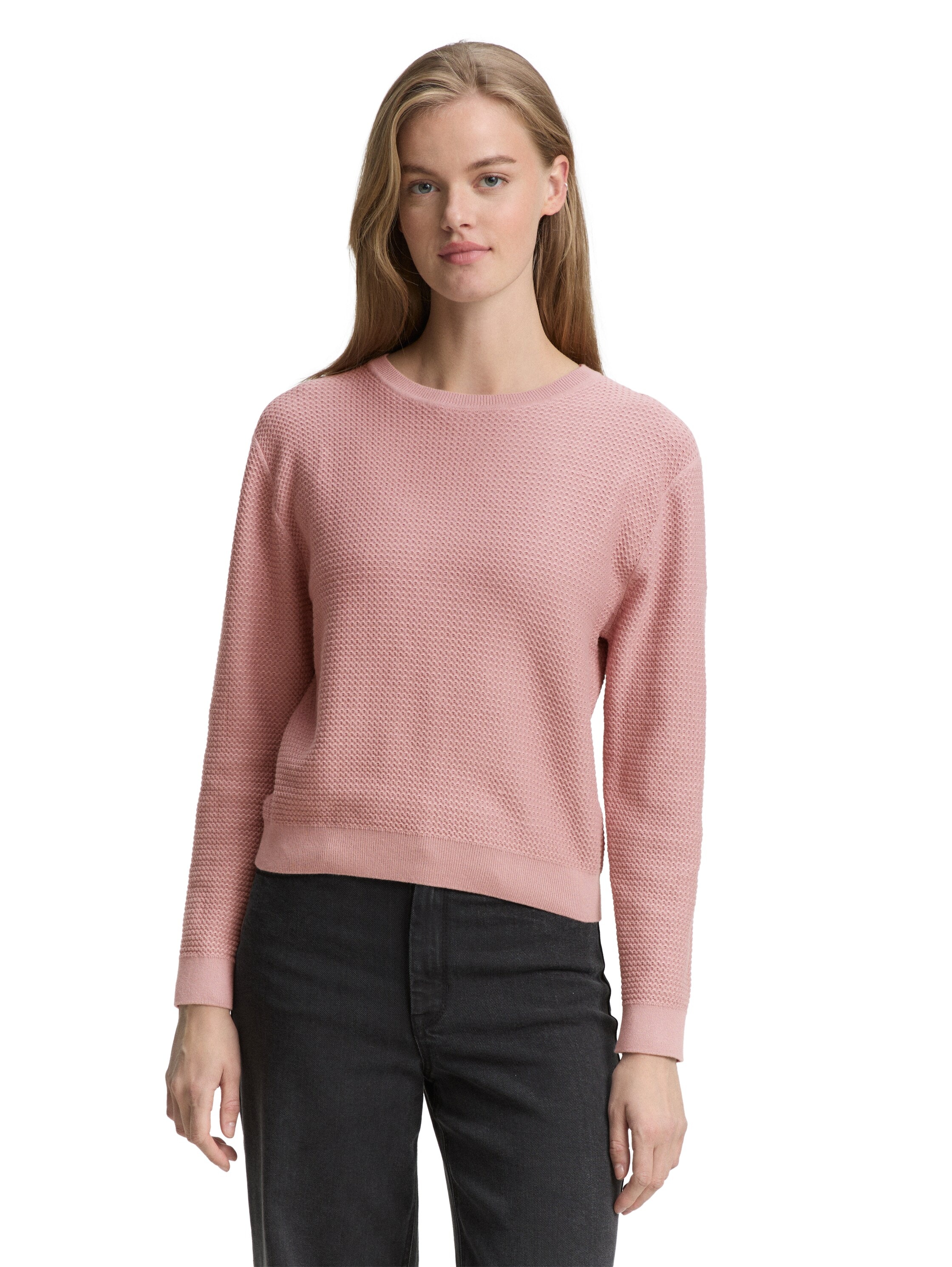 TOM TAILOR Denim Strickpullover, mit Rippbündchen günstig online kaufen