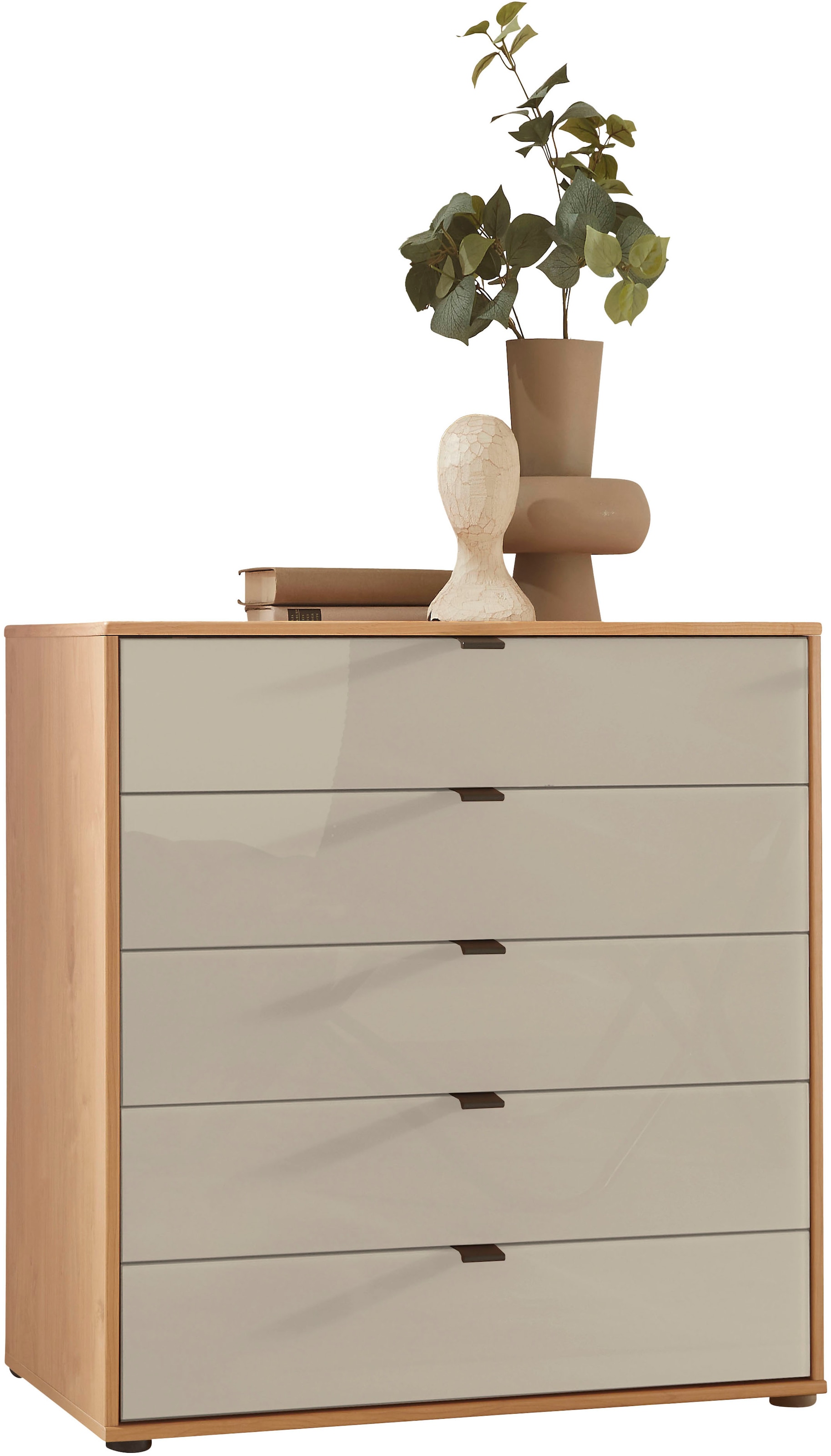 WIEMANN "Cardiff Sideboard, Wäscheschrank, teilmassiv Erle, mit Schubladen" Glas- oder Massivholzfront, verschiedene Breiten, MADE IN GERMANY, Schubkästen inklusive Selbsteinzug und Dämpfung