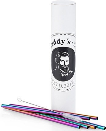 Buddys Trinkhalme "Buddy´s Bar" wiederverwendbar, 6 Strohhalme + Reinigungs günstig online kaufen