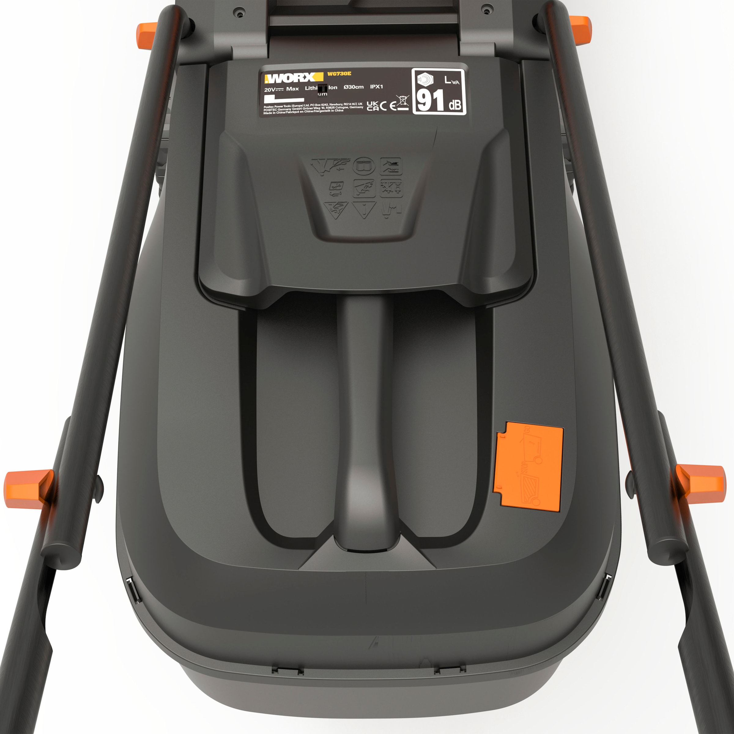 Worx Akkurasenmäher »WG730E«, (Set), 20V/4Ah, 200m², 30cm/30-70mm, 30 Liter, bürstenlos