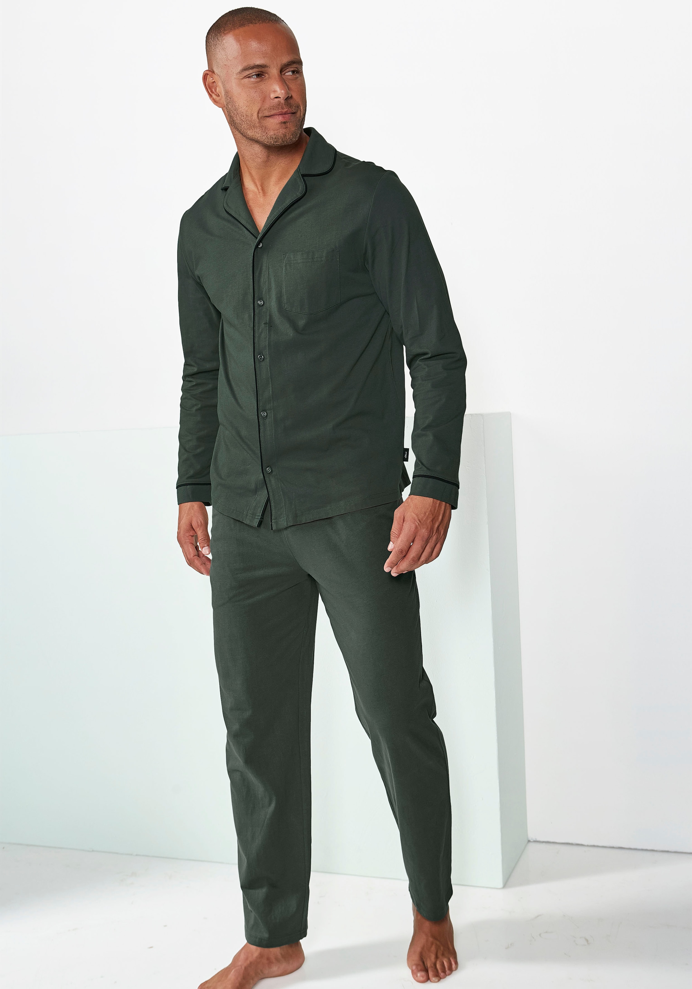 s.Oliver Pyjama, 2 Stk. Schlafanzug in klassischer Schnittführung aus beque günstig online kaufen