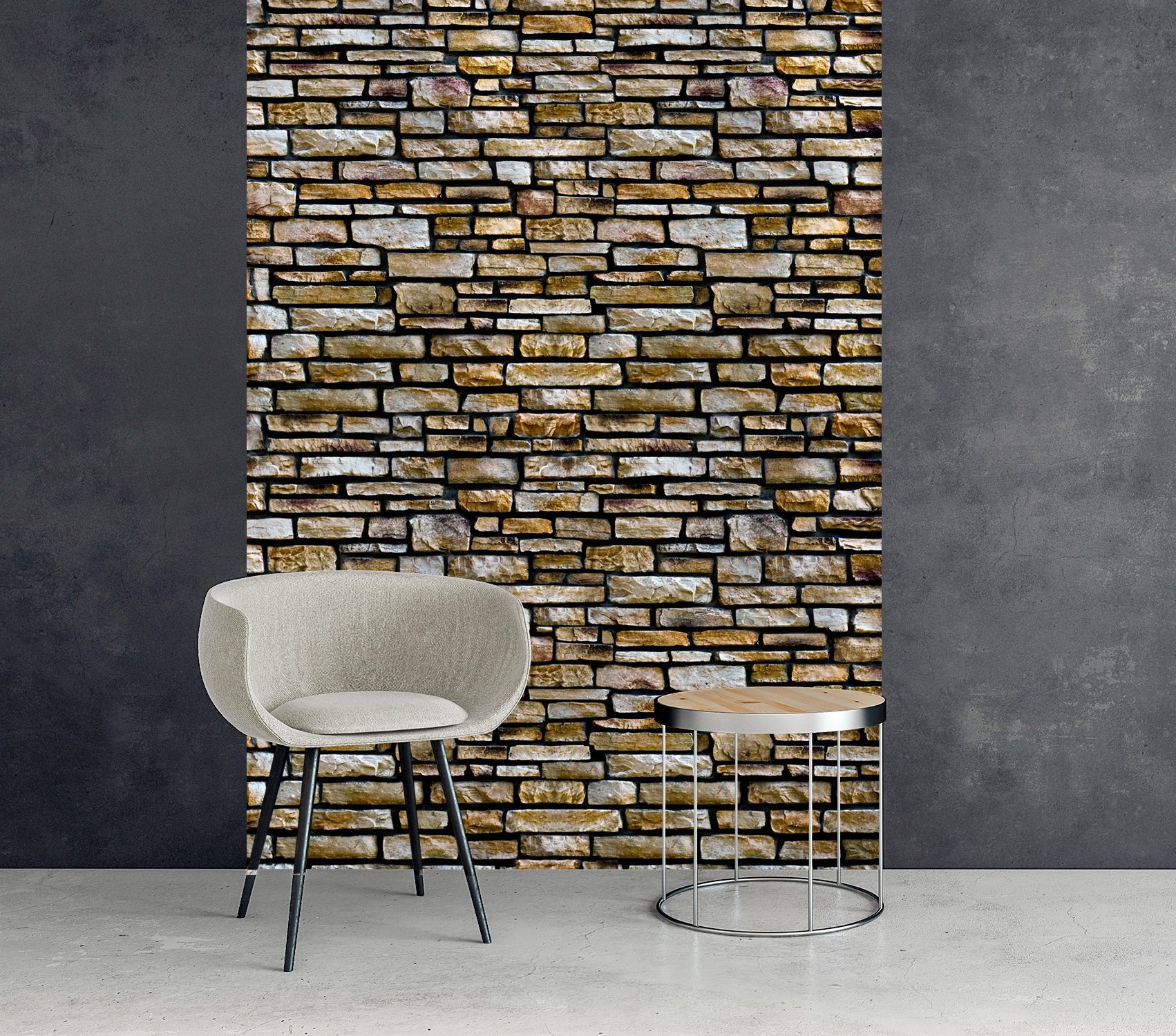 queence Vinyltapete »Fayola«, bedruckt-clean-unifarben-minimalistisch-Abriebeffekte-Steinoptik, 90x250cm, selbstklebend, kinderleichte Anbringung, Sticker