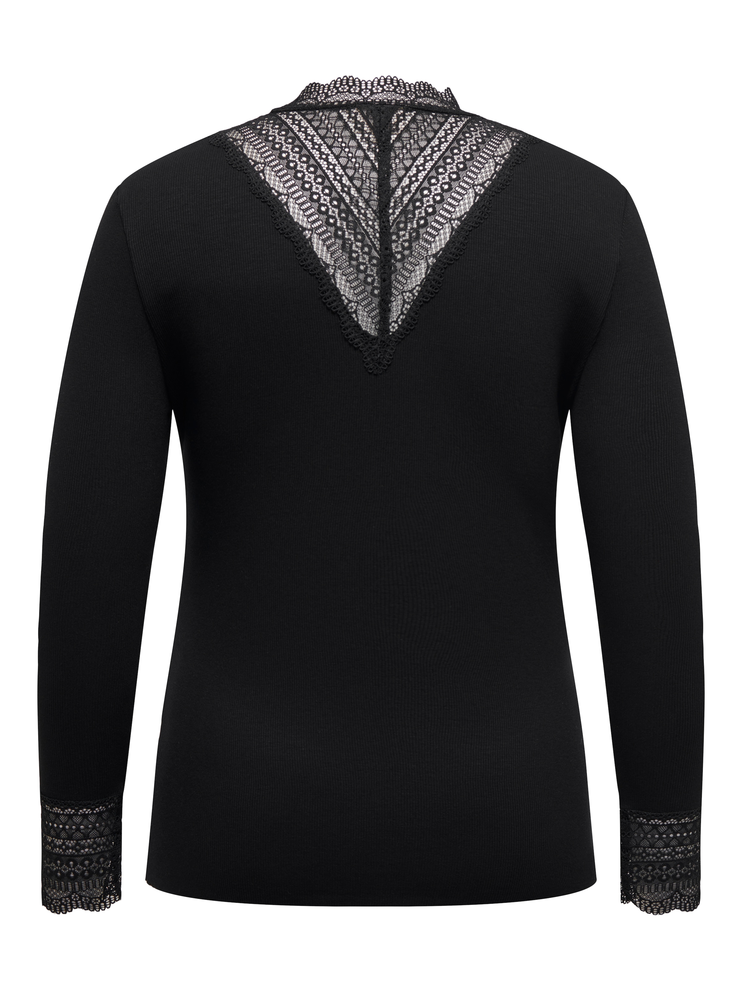 ONLY CARMAKOMA Langarmshirt »CARTILDE RIB LACE L/S TOP JRS NOOS«