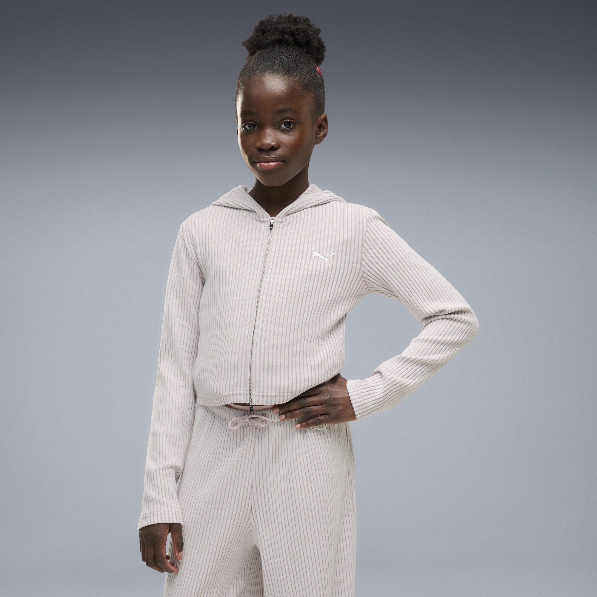 PUMA Sweatjacke »Essentials Slim Gerippter Hoodie Mädchen«