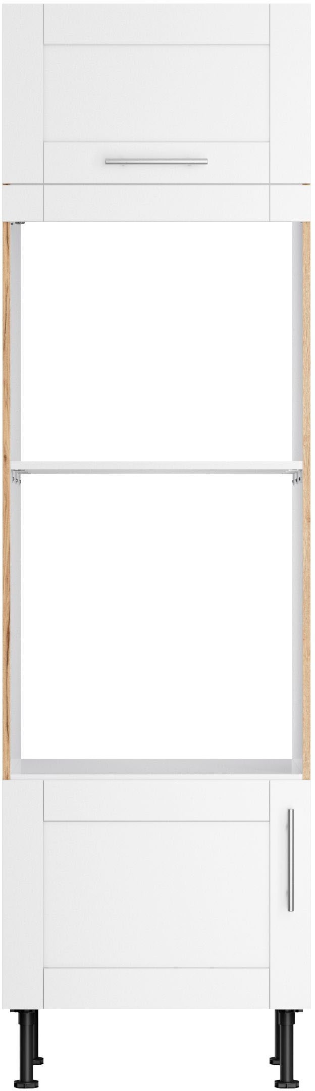 Mikrowellenumbauschrank KOCHSTATION, B:60cm H:211,8cm T:58,4cm, braun, Schränke, "KS-Ahus", Breite 60 cm