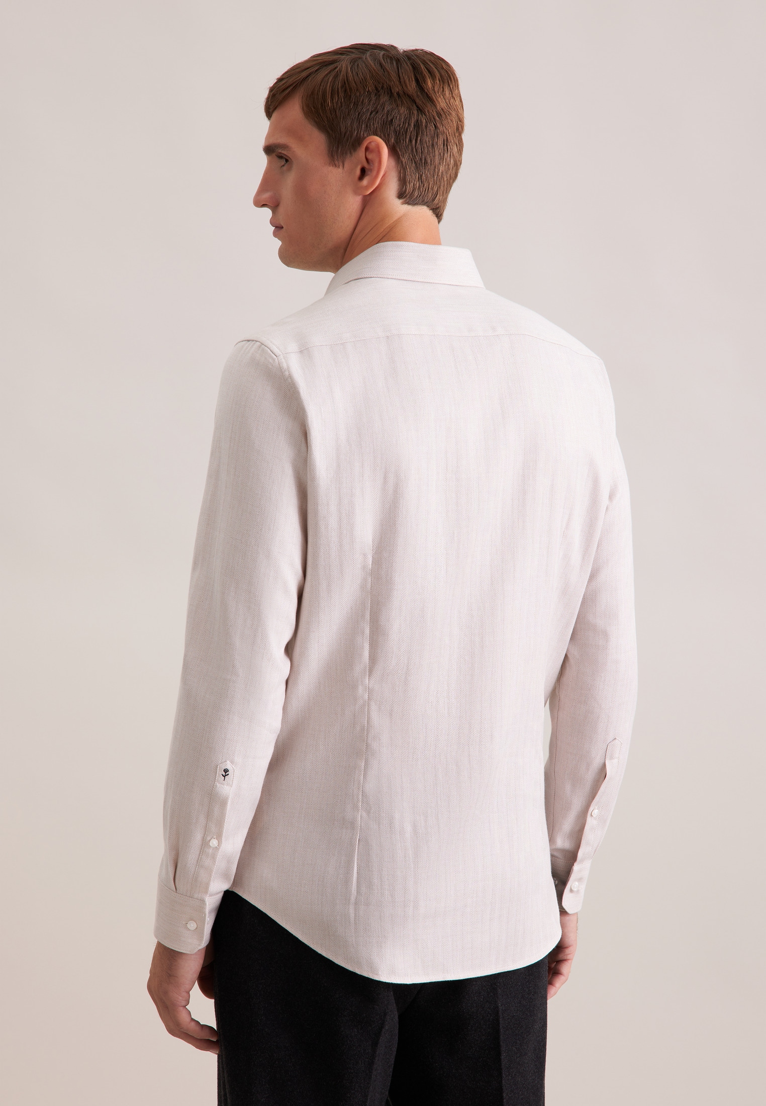 seidensticker Flanellhemd »Schwarze Rose« Shaped 1/1 Kentkragen Fischgrat