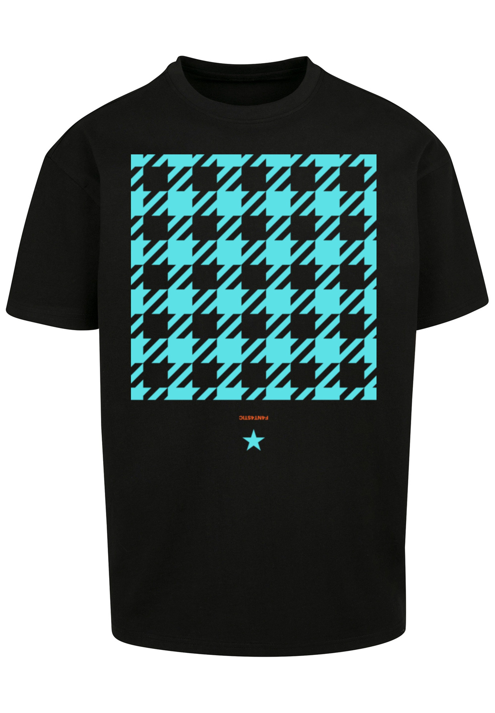 F4NT4STIC T-Shirt »Hahnentritt Karo blau«, Print