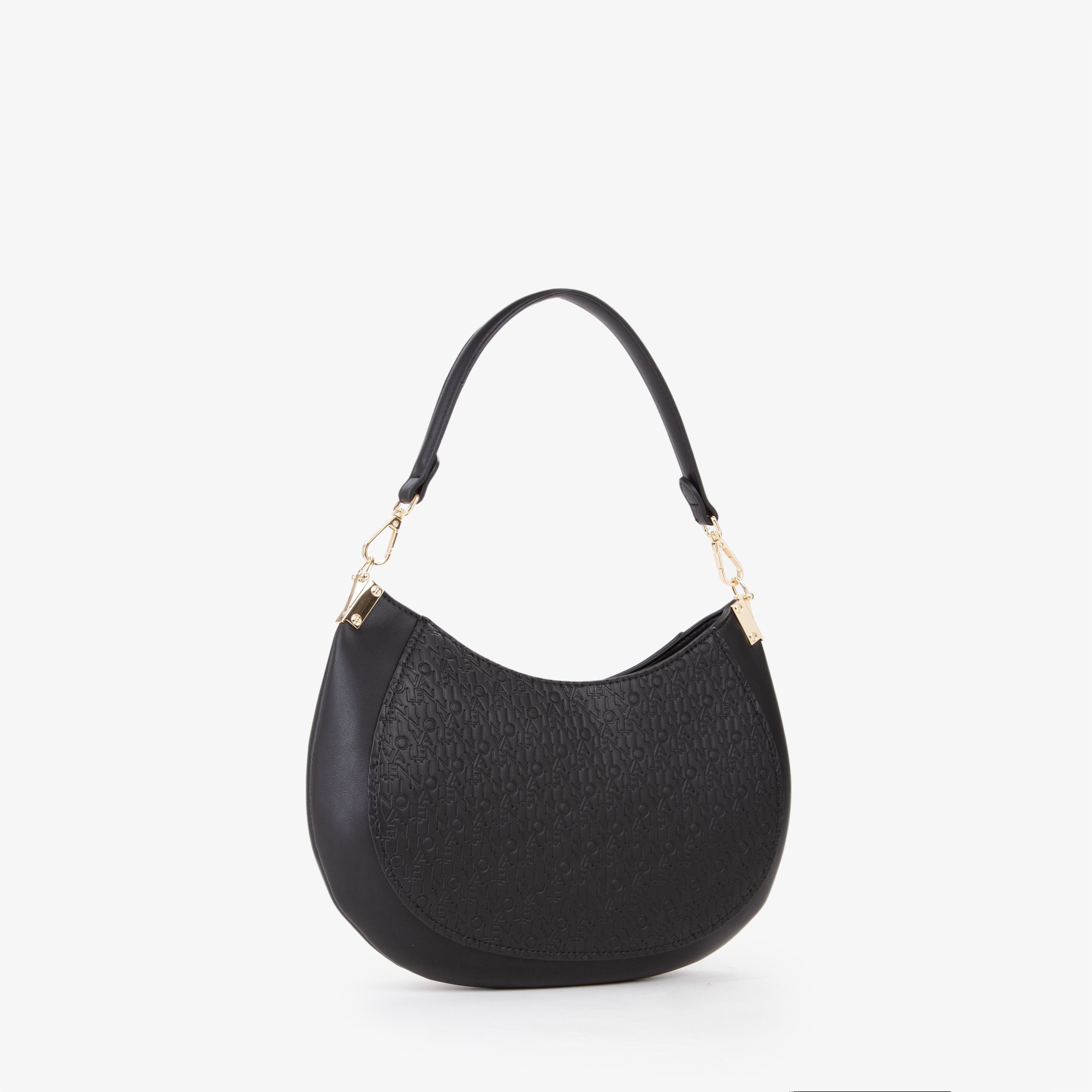 Hobo VALENTINO BAGS "HOBO BAG FALAK RE", Damen, Gr. B/H/T: 34cm x 24cm x 7cm, schwarz, Lederimitat, Taschen Hobo, Damen Tragetasche, Umhägetasche, Schultertasche mit Logo 2