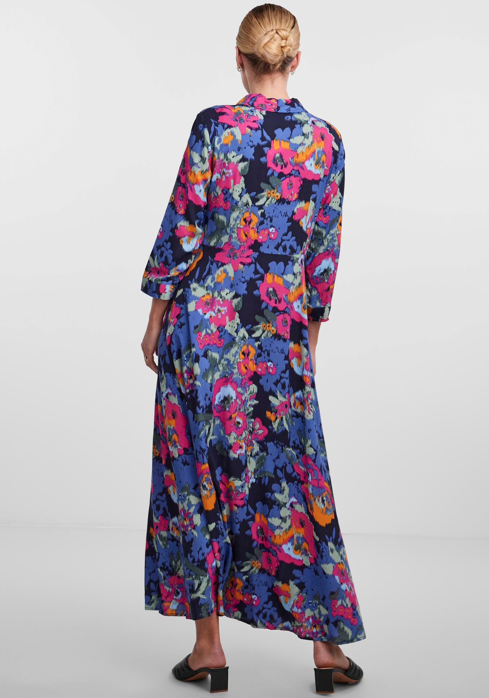 »YASSAVANNA für LONG kaufen Hemdblusenkleid Ärmel 3/4 DRESS«, mit SHIRT BAUR | Y.A.S